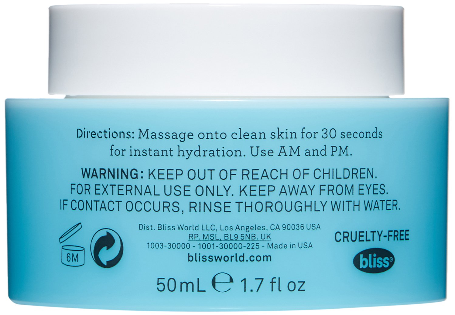 Bliss Drench & Quench | All Day Moisture | Cream-to-Water Hydrator | Hypoallergenic, Dermatologist Tested, Non-Comedogenic | Paraben Free, Cruelty Free | 1.7 fl oz