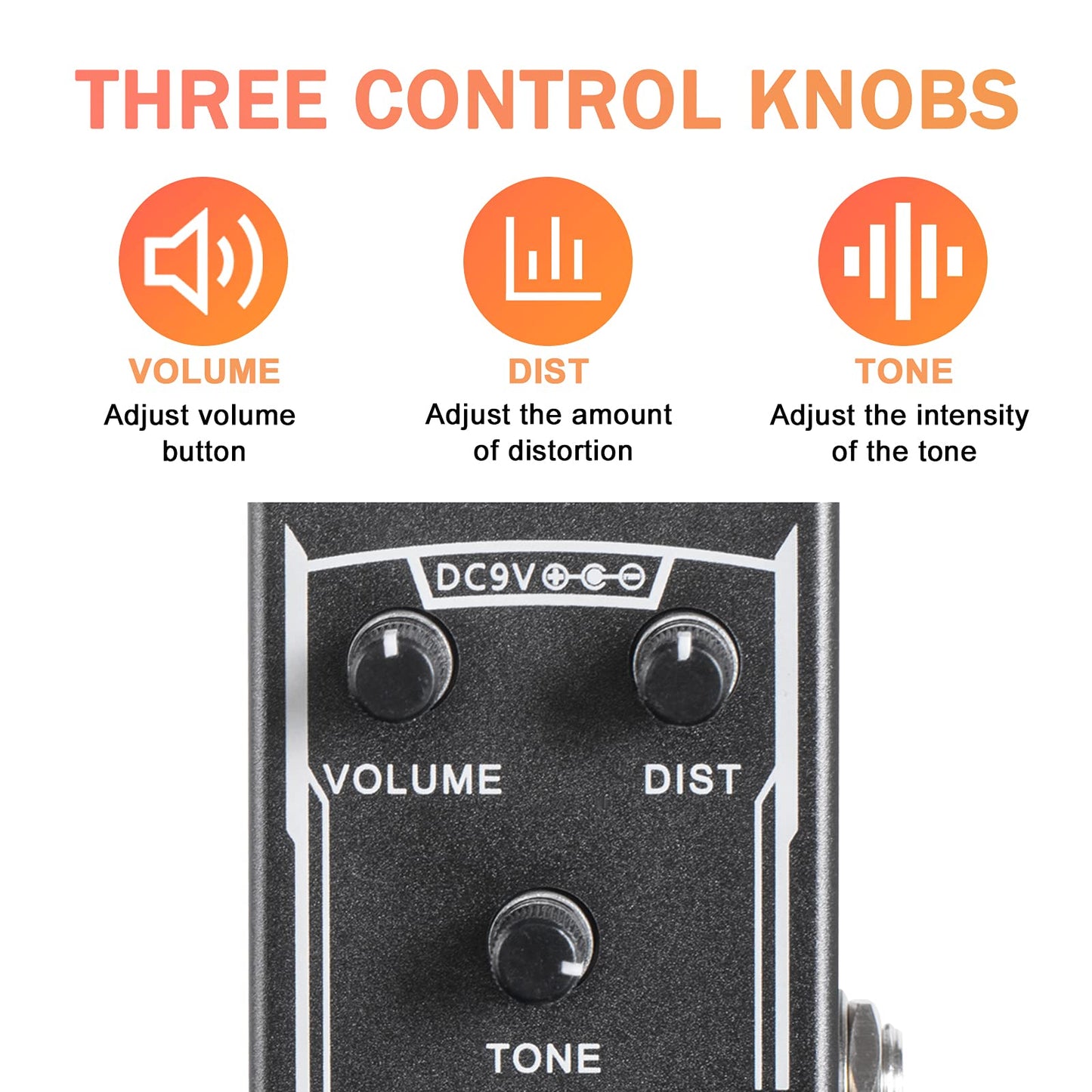 Pedal de Efectos de Guitarra Eléctrica AKLOT US DREAM Mini DC 9V True Bypass