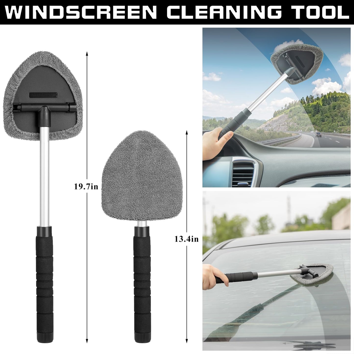 AUTODECO - Kit de limpieza de 40 piezas para lavado de coches con pistola de espuma, bolsa de lona negra, bolsa de lona negra, portátil de alta potencia, manopla, esponja, toallas, cepillo, raspador de ventanas, plumero, juego completo de detalles para in
