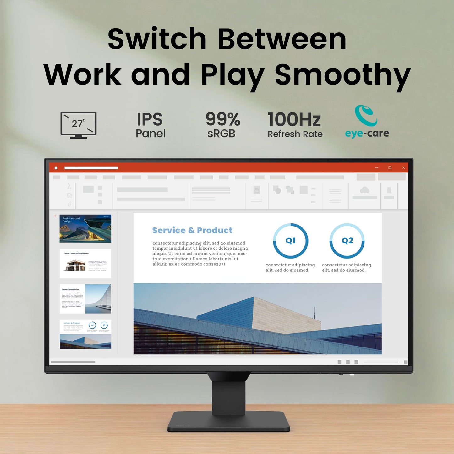 BenQ Monitor GW2790Q 27 Pulgadas 2K QHD Panel IPS HDMI Display Port Tecnologías para el Cuidado de la Vista