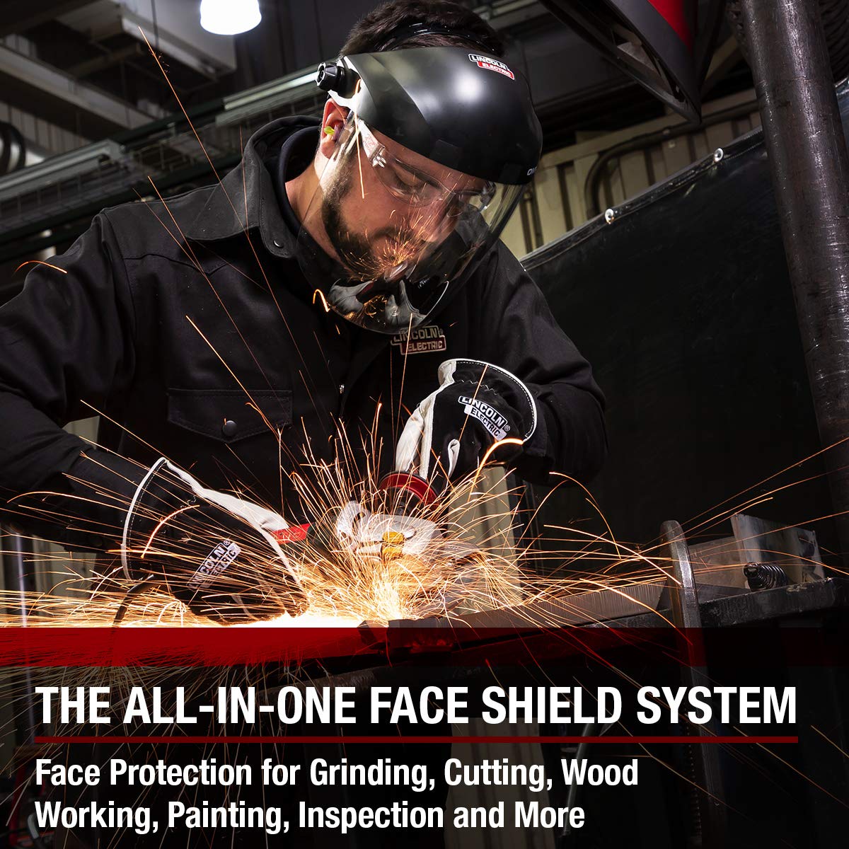 Lincoln Electric OMNIShield Professional Face Shield – Lente transparente con revestimiento antivaho – Casco prémium – K3751-1