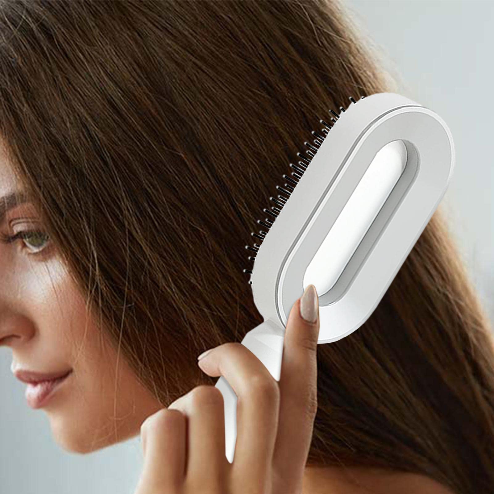 Germplasm Cepillo Desenredante para Cabello Largo de Mujer, con Bolas Desenredantes y Cojín de Aire Flexible, Blanco