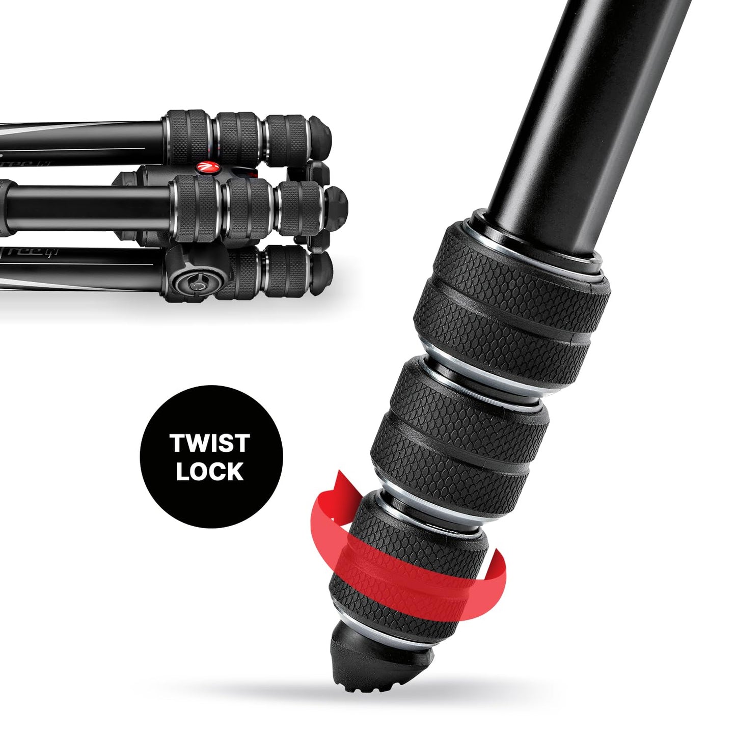 Manfrotto Befree GT Aluminum Travel Tripod with Ball Head, Twist Lock, Black