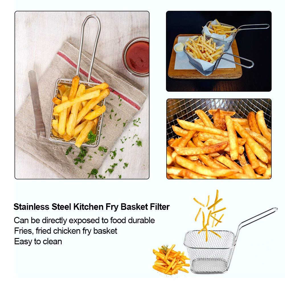 Cestas para Servir de Acero Inoxidable Mini Cuadrado para Cocina
