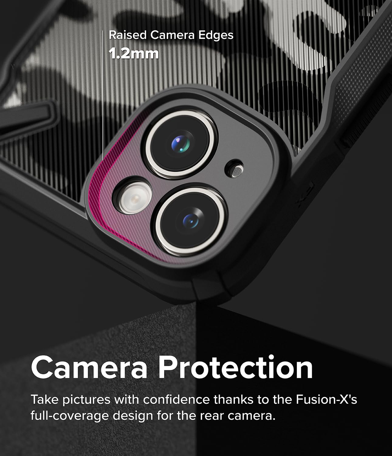 Funda iPhone 15 Ringke Fusion-X Camo Black Parachoques Resistente a Impactos Carcasa Militar