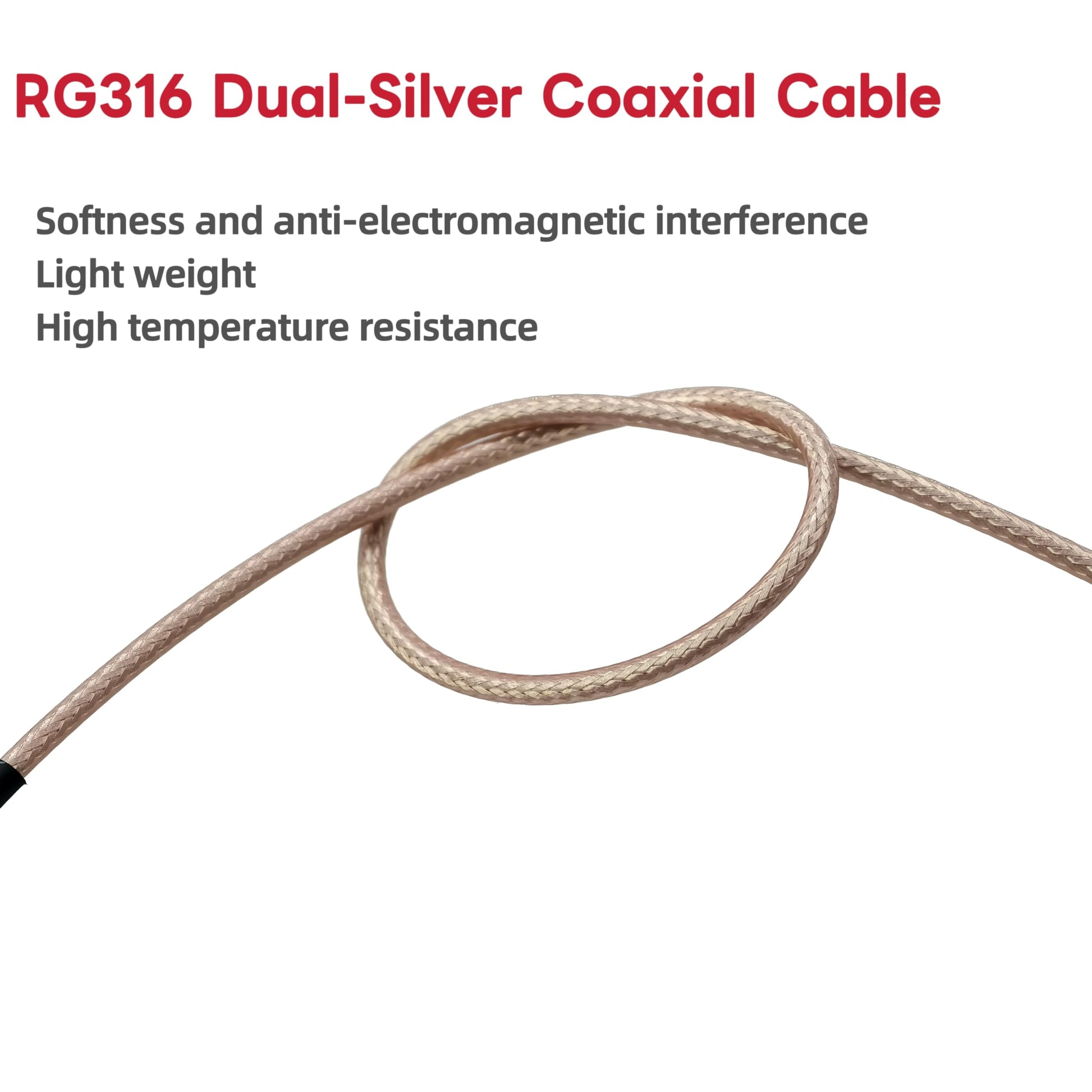 JXCN-PXTR RG316 SMA - Cable macho a macho de 2 pies, 2 unidades