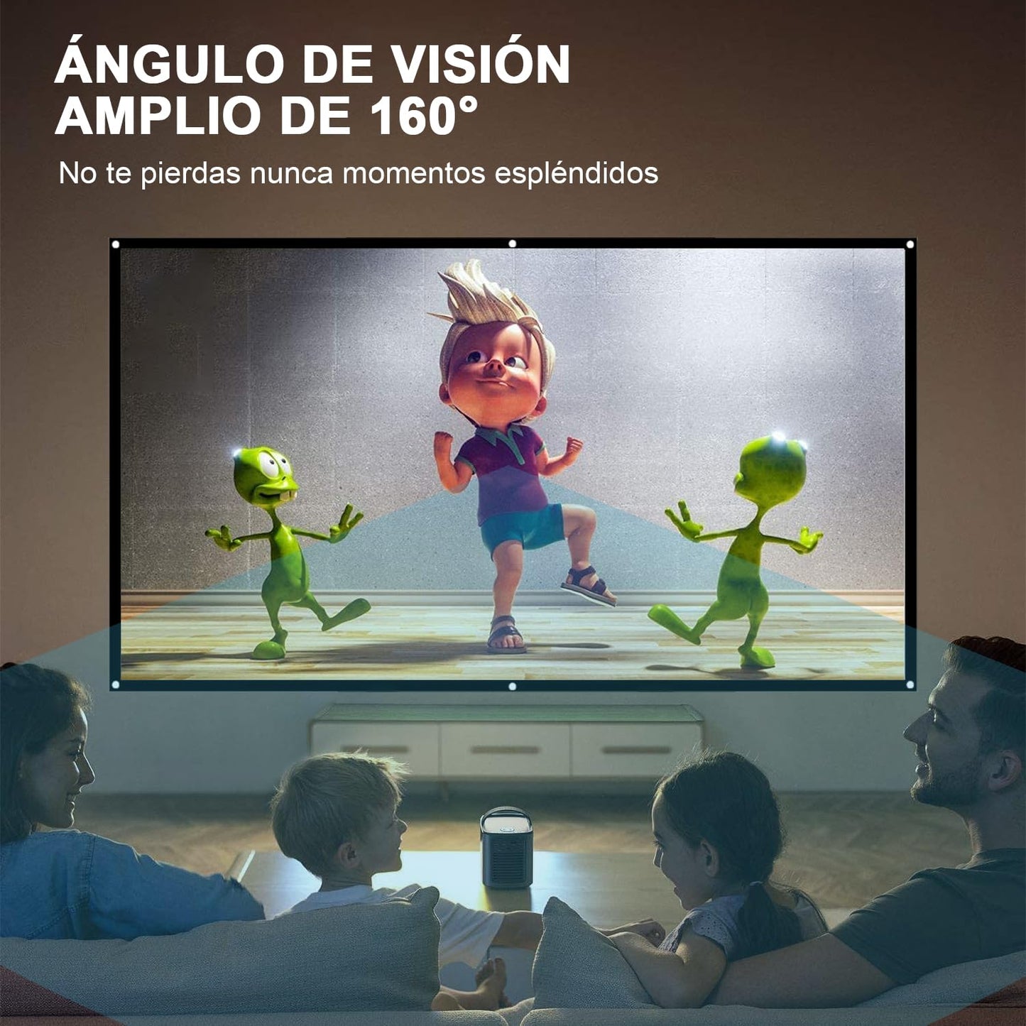 AOMDEXS Pantalla para Proyector, Tela para Proyector, 120 Pulgadas, Antiarrugas, HD 4K Lona para Proyector, Pantalla de Cine Plegable para Interior y Exterior (espesante)