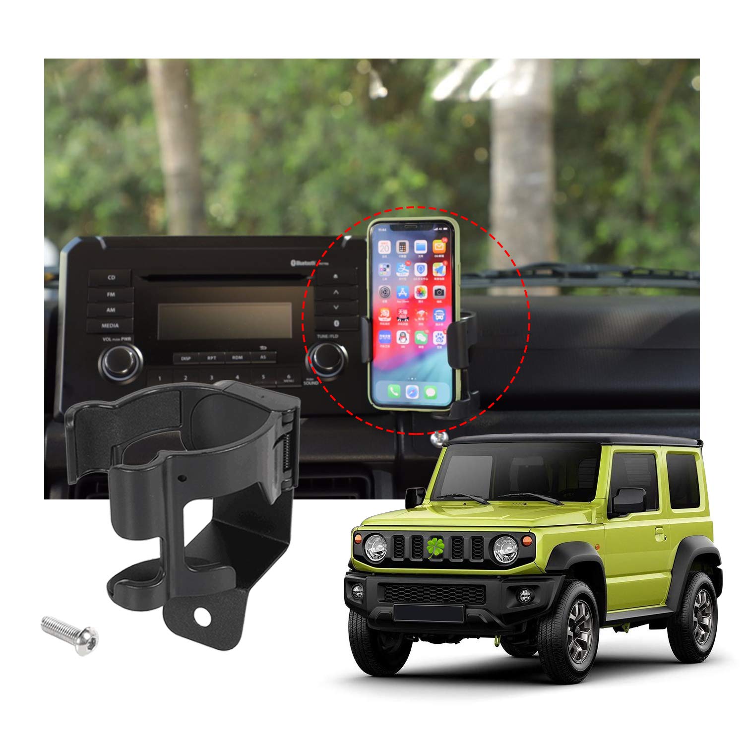 Soporte de Teléfono Suzuki Jimny JB64 JB74W Negro Multifunción 2019-2023
