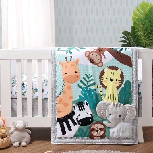 The Peanutshell - Juego de cama de 3 piezas para cuna de bebé para niños y niñas, juego de cama de bebé recién nacido, bebé y niño pequeño, decoración con sábana bajera para cuna, volantes contra el