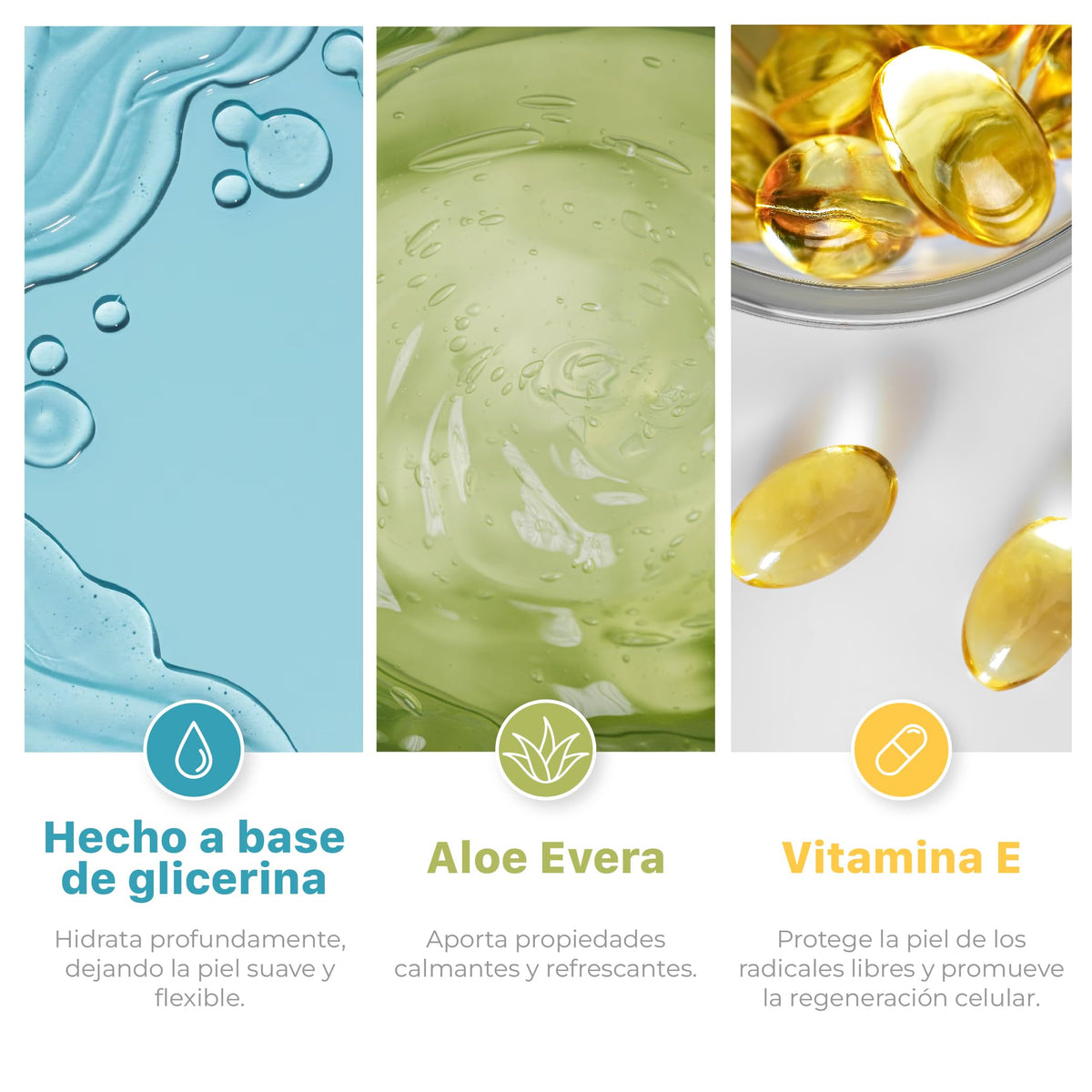 BIOGLICERINE Set de Jabones de Glicerina con Vitamina E | 4 Pack | Hidratantes y Humectantes | Ideal para Todo Tipo de Piel | Aromas Únicos | 235 gr C/U