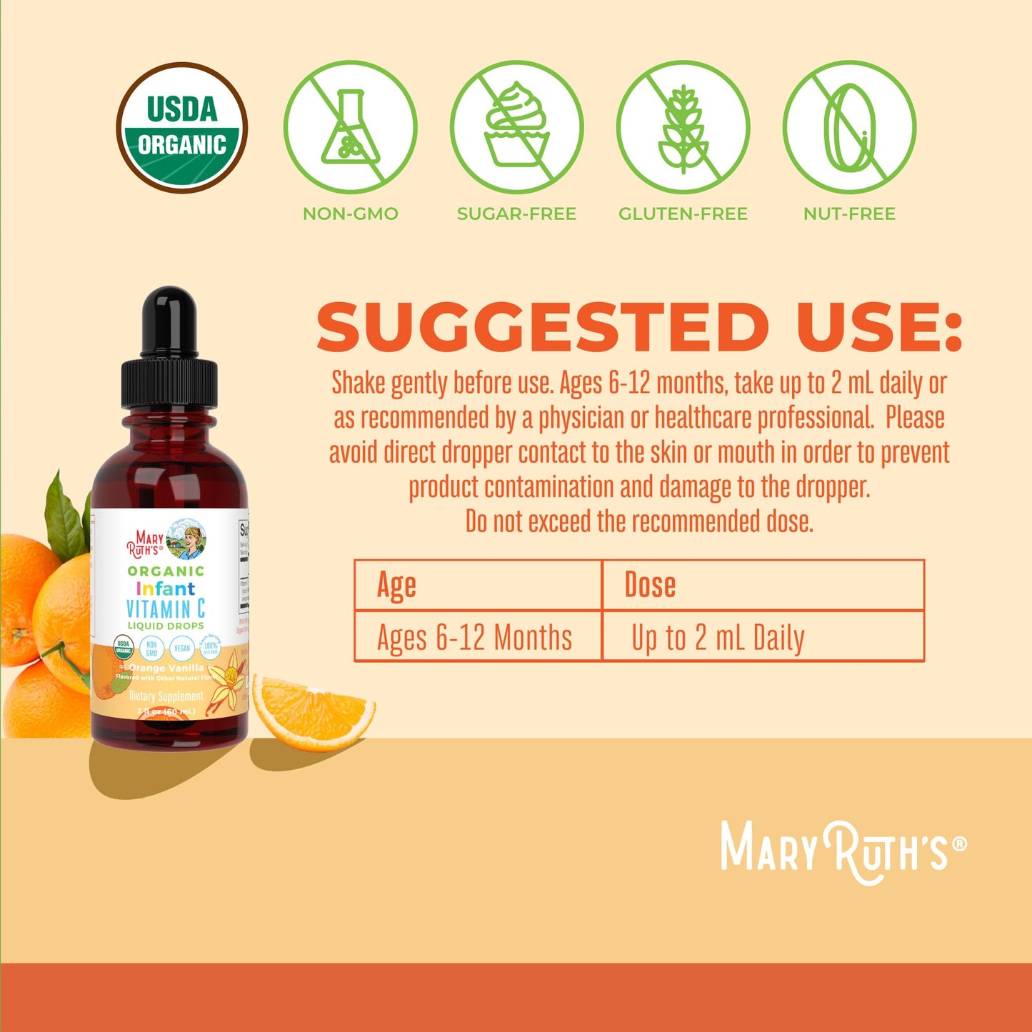 MaryRuth Organics | Infants Vitamin C Liquid Drops (2 oz) | Gotas líquidas de vitamina C para bebés (2 oz)