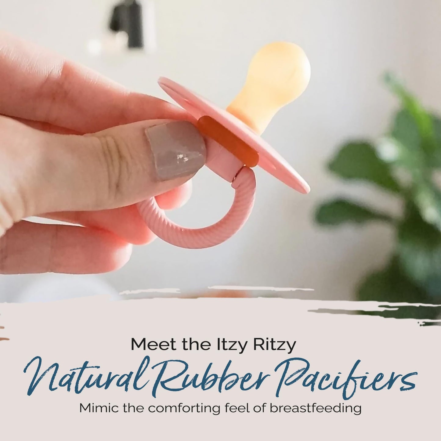 Itzy Ritzy Chupetes de goma natural; para edades de 0 a 6 meses, flor y palisandro