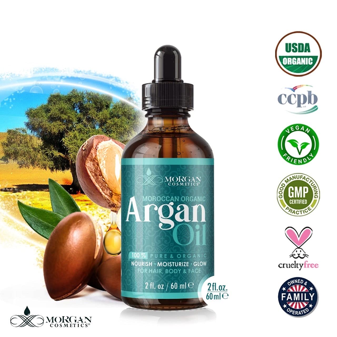 Tratamiento Orgánico Premium de Aceite de Argán Certificado para Piel y Cabello