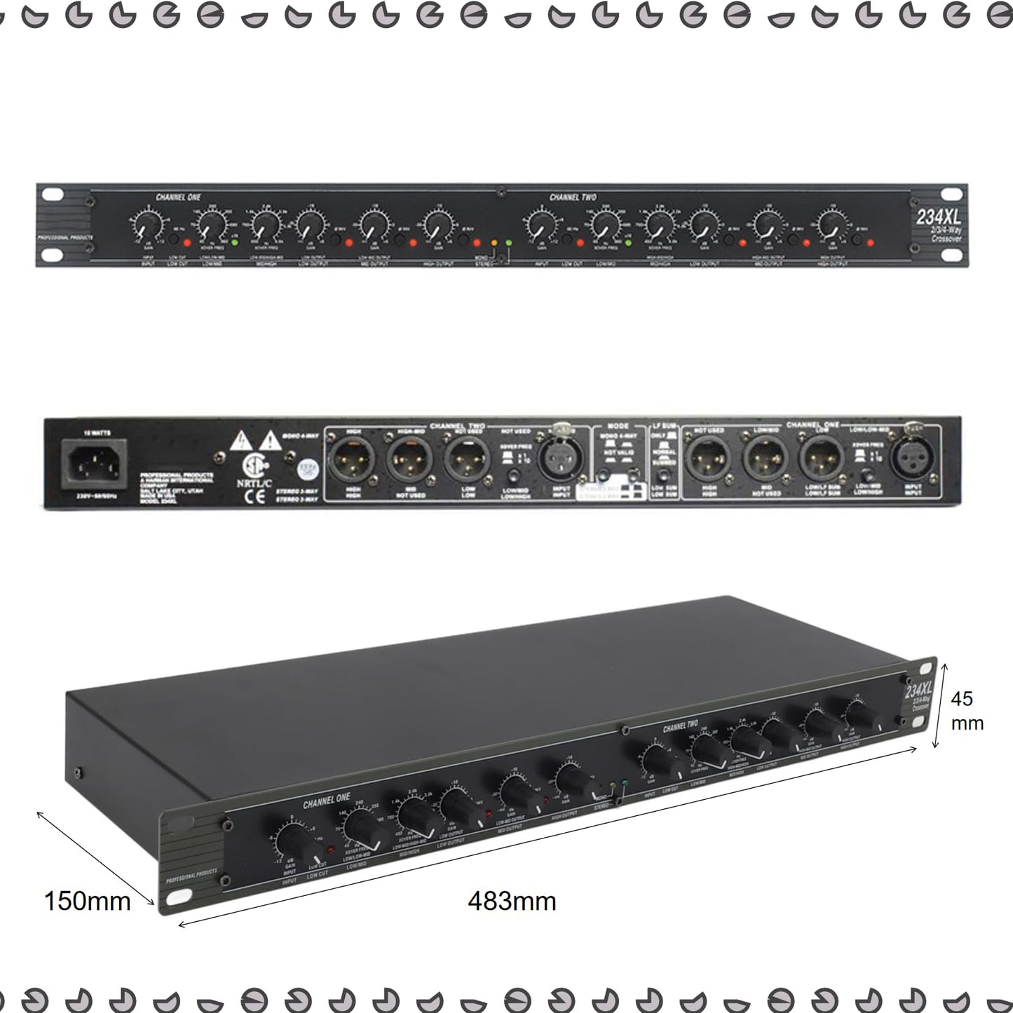 Crossover Estéreo Vvikizy 234XL Mono 4 Vías Negro para Escenarios Al Aire Libre