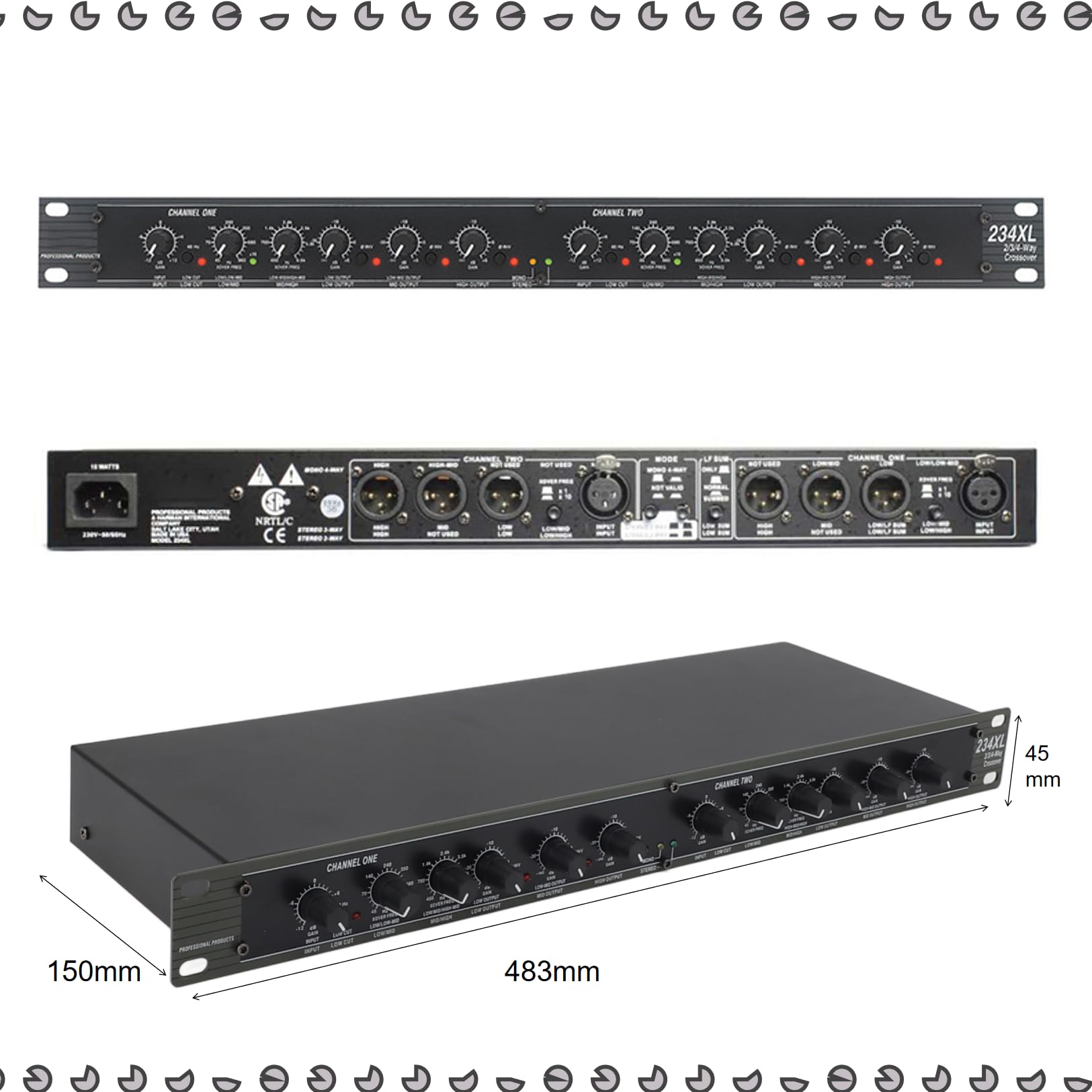 Crossover Estéreo Vvikizy 234XL Mono 4 Vías Negro para Escenarios Al Aire Libre