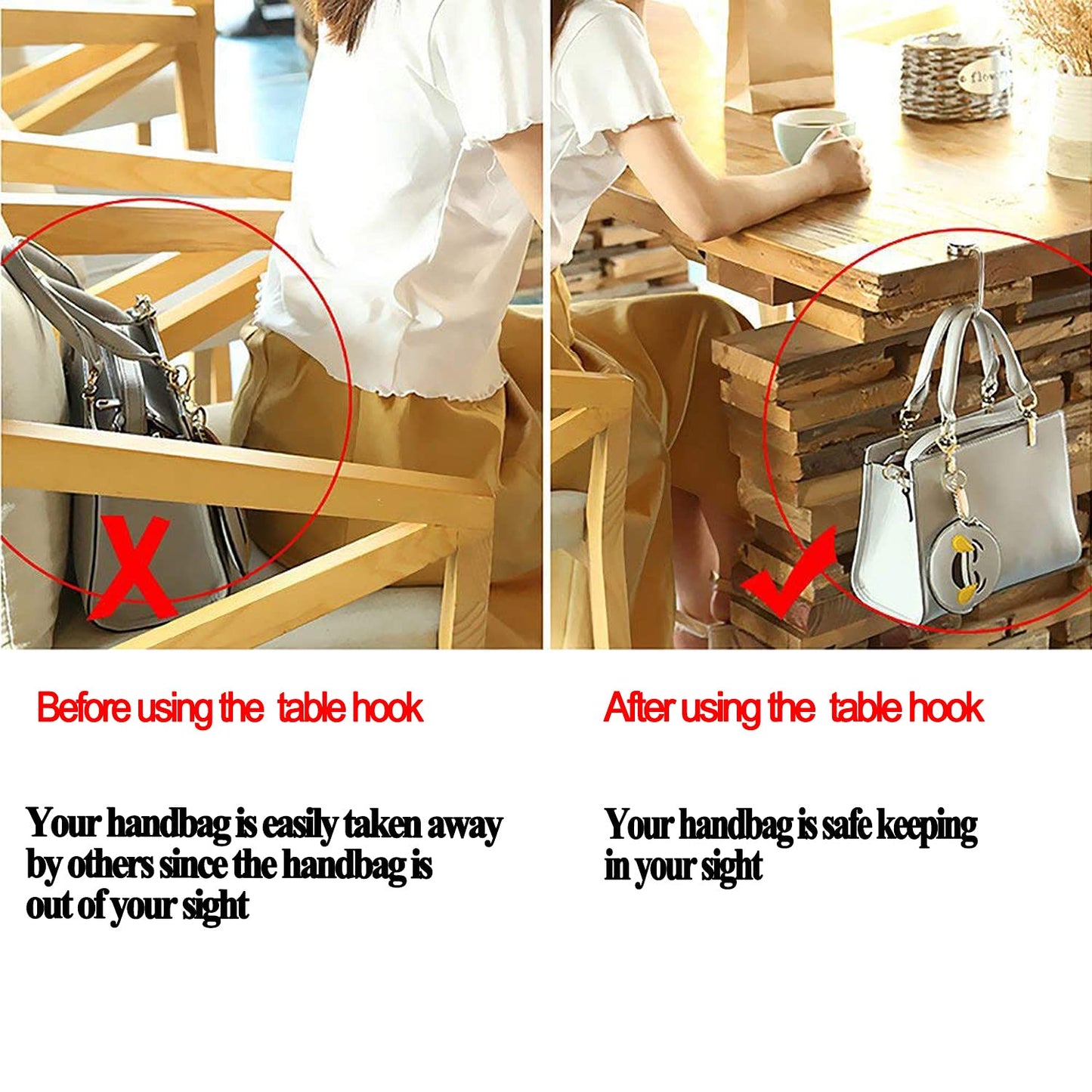 LESHIRY - Colgador de bolso, colgador de bolso, decoración de mesa para mujer, paquete de 3 bonitos ganchos de mármol-2