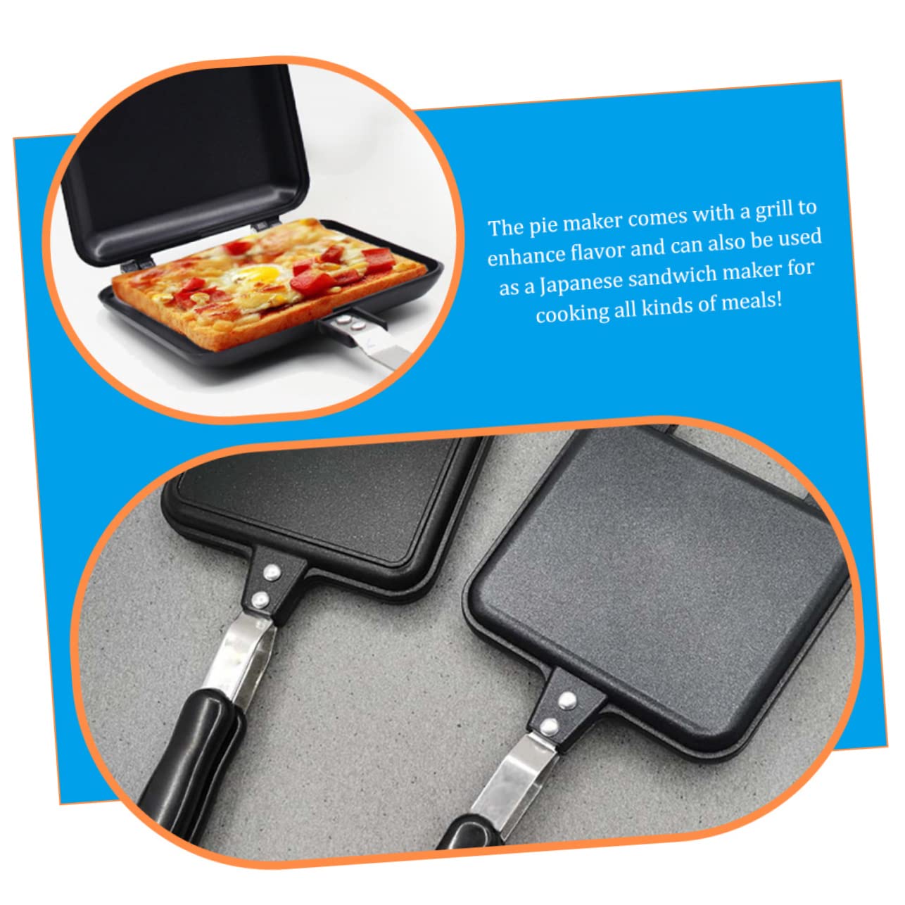 Cabilock Sandwichera Simple Prensa De Sándwich De Aluminio Herramienta De Cocina Antiadherente Molde Para Pan De Sándwich Esencial De Cocina