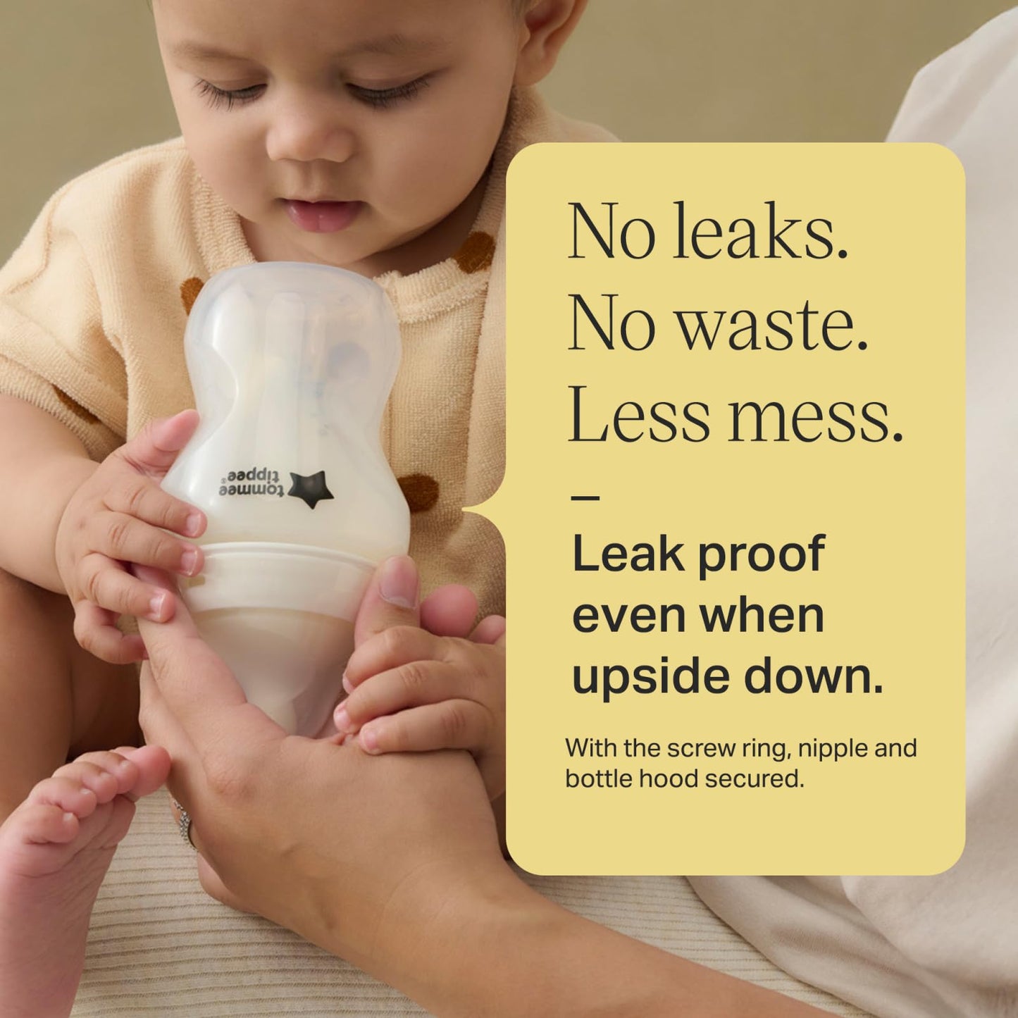 Biberón Tommee Tippee Anti-Cólicos, Transparente, Flujo Lento, 9 Onzas, para Bebés