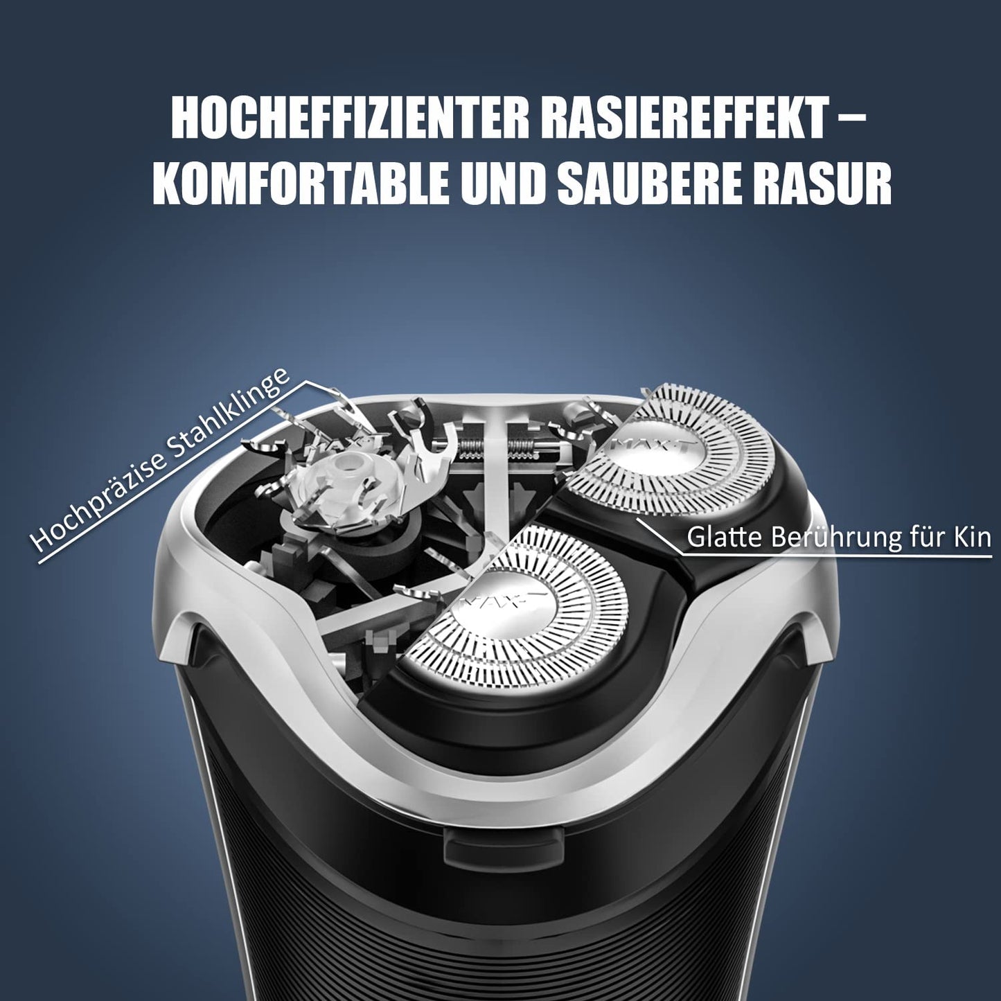 MAX-T Electric Shaver Quick Rechargeable Rotary Shaver with Pop Up Trimmer IPX7 100% Waterproof Wet & Dry Electric Razor