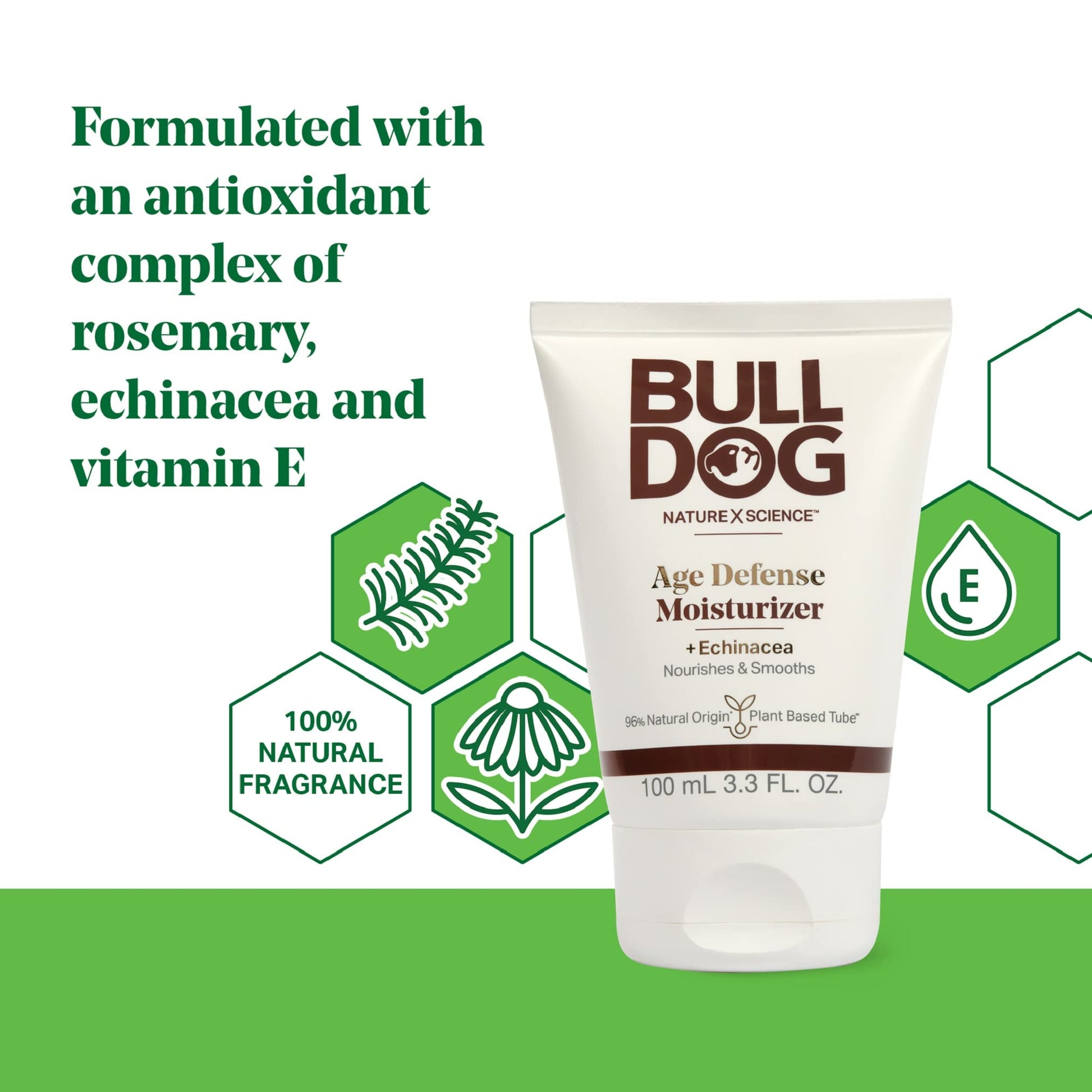 Bulldog Mens Skincare and Grooming Age Defense Moisturizer, 3.3 Ounce