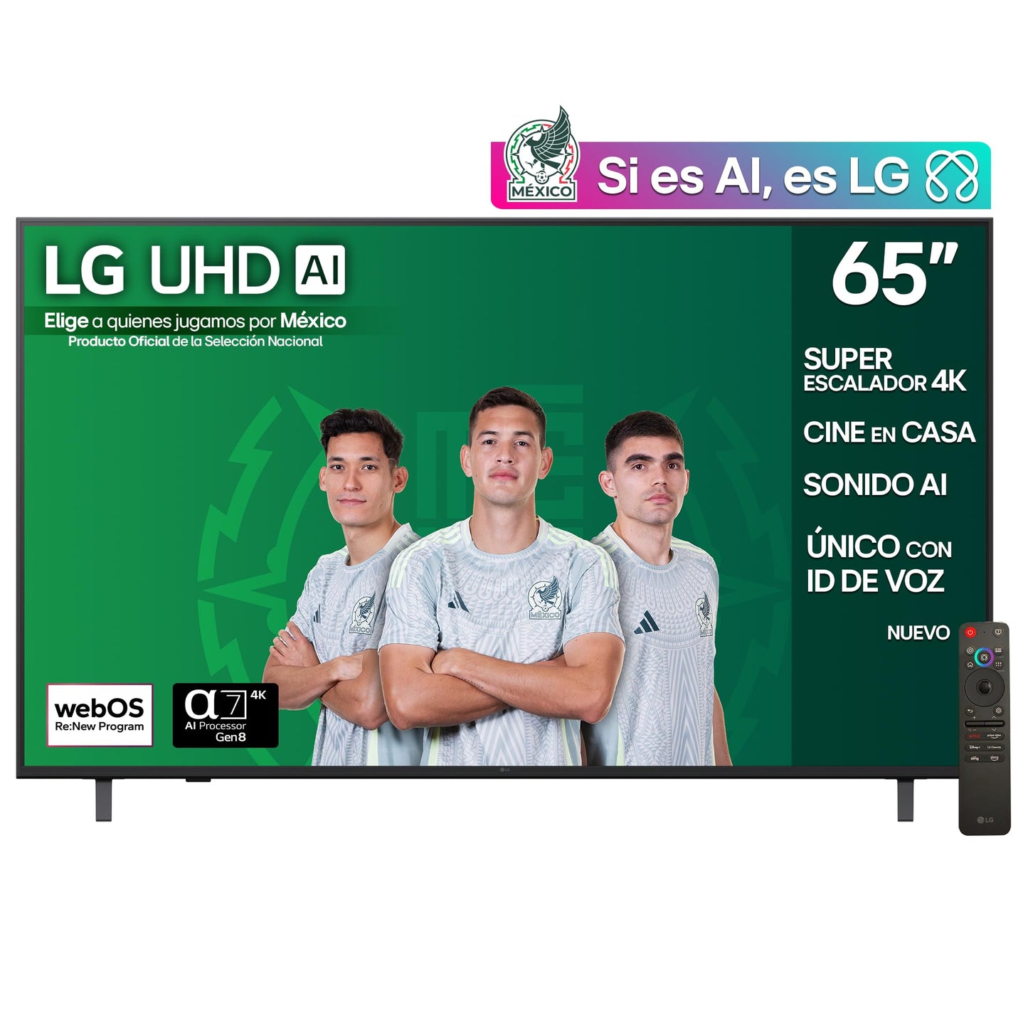LG Pantalla 65 Pulgadas UHD AI UA8050 4K Smart TV 2025