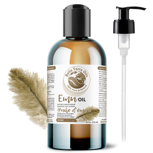 NEW Emu Oil. 8oz. Australian. Fully Refined. Organic. 100% Pure. Hair Growth Oil. Hexane-free. Reduces Inflammation. Prevents Hair Loss. Natural Moisturizer. For Hair, Skin, Nails, Stretch Marks.