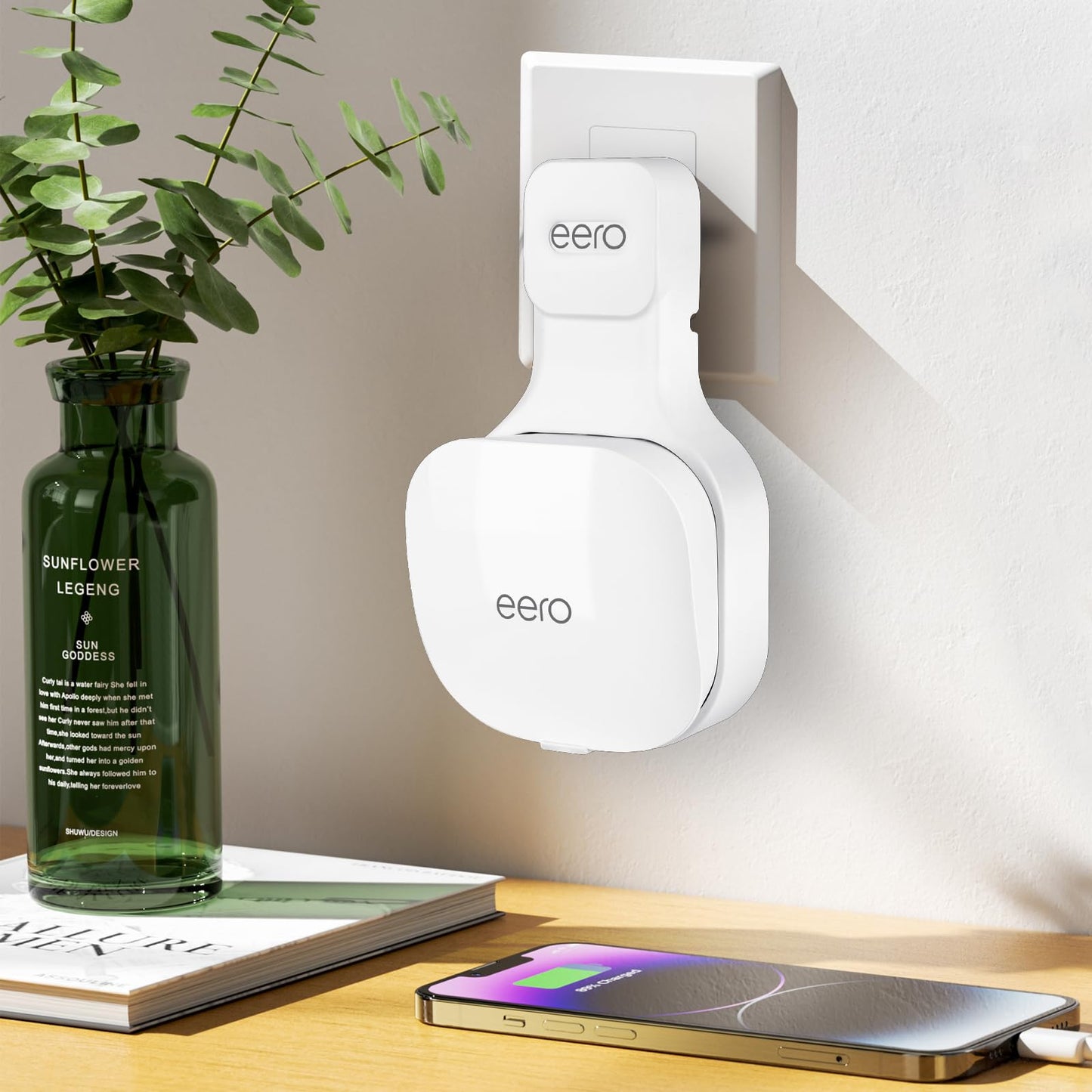 Soporte de Pared eero Blanco para Enrutador WiFi de Malla con Almacenamiento de Cables