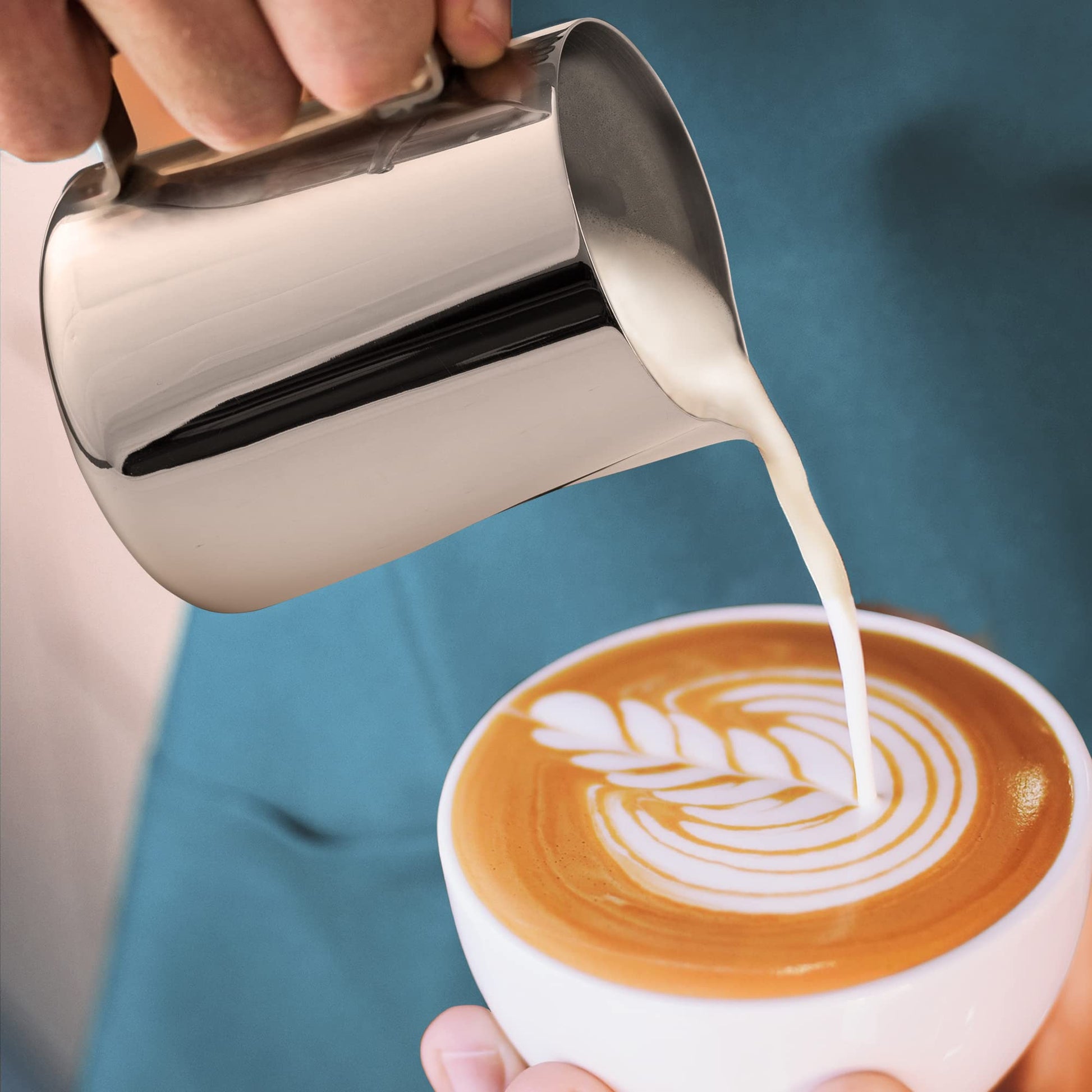 Juego Completo de Espumador de Leche Zulay Alta Potencia Negro Máquina Manual para Lattes y Capuchinos