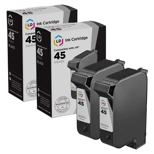 Cartucho de Tinta LD Negro HP 45 51645A Remanufacturado 2 Unidades