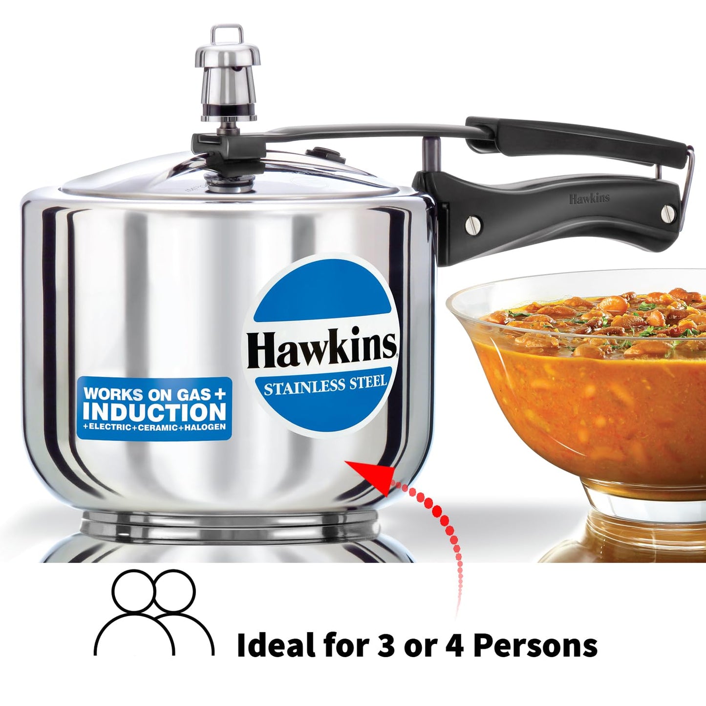 Hawkins B33 olla de presión de acero inoxidable, pequeña, color plateado