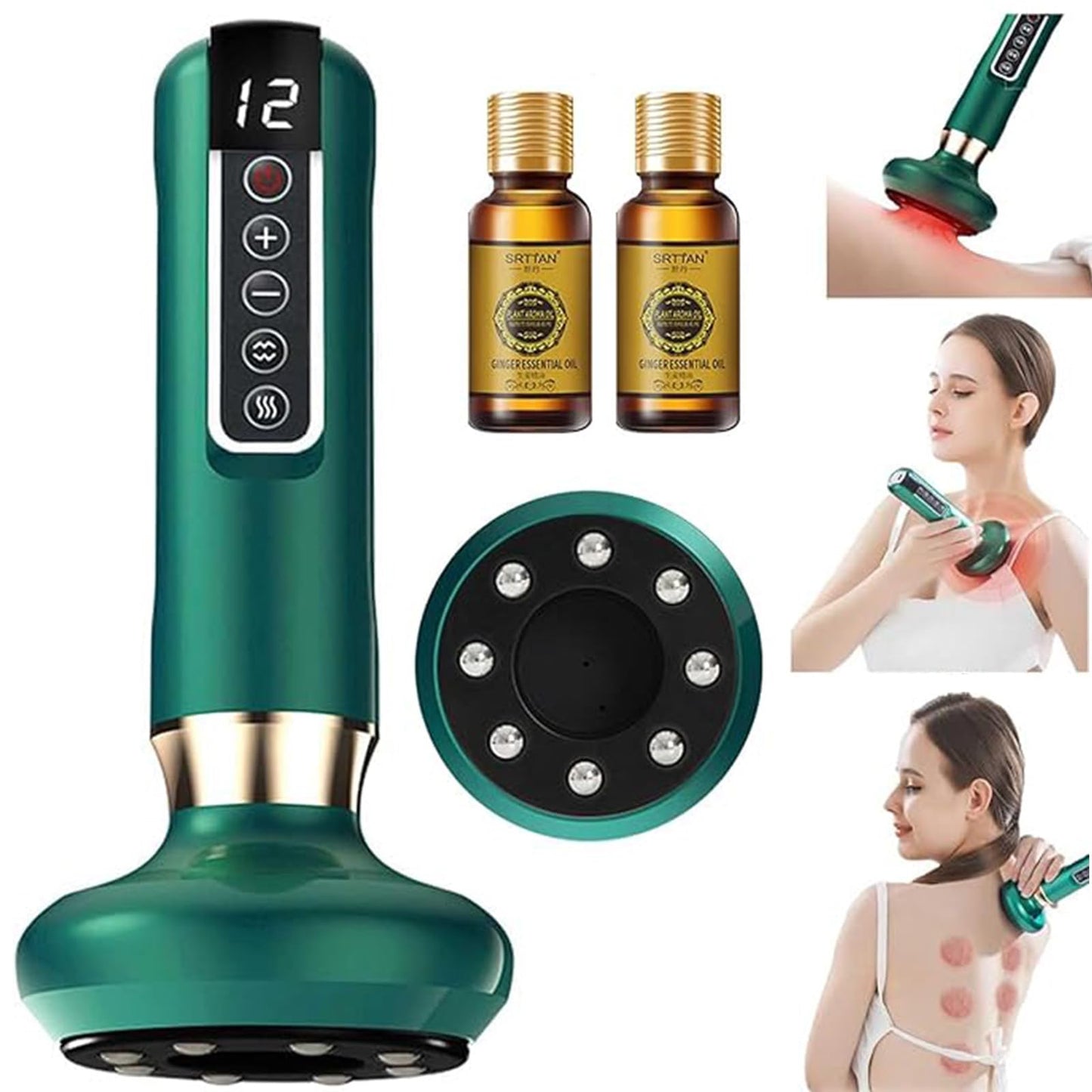 UOUOU Bluile Cellulite Massager,Masajeador anticelulitico, Dexvon Masajeador Anticelulitico, 12 niveles de succión ajustables con for Cintura, Brazos y Piernas y Brazos aliviar la fatiga y la piel