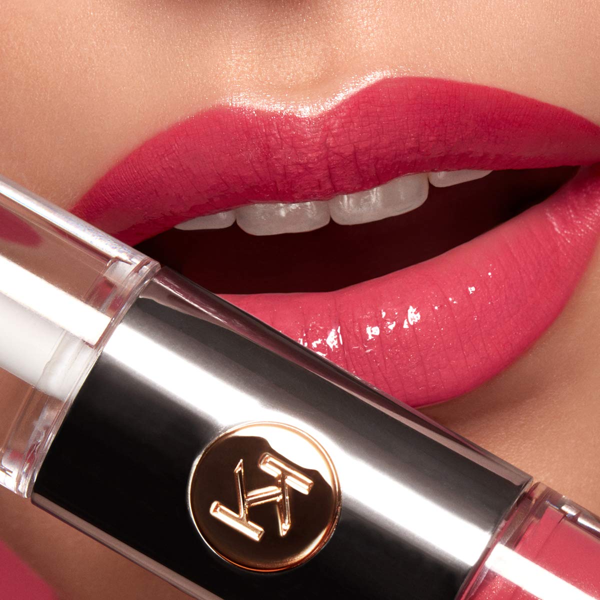 KIKO MILANO - UNLIMITED DOUBLE TOUCH Long-lasting liquid lipstick with a bright finish in a two-step application color Spicy Rose 110.