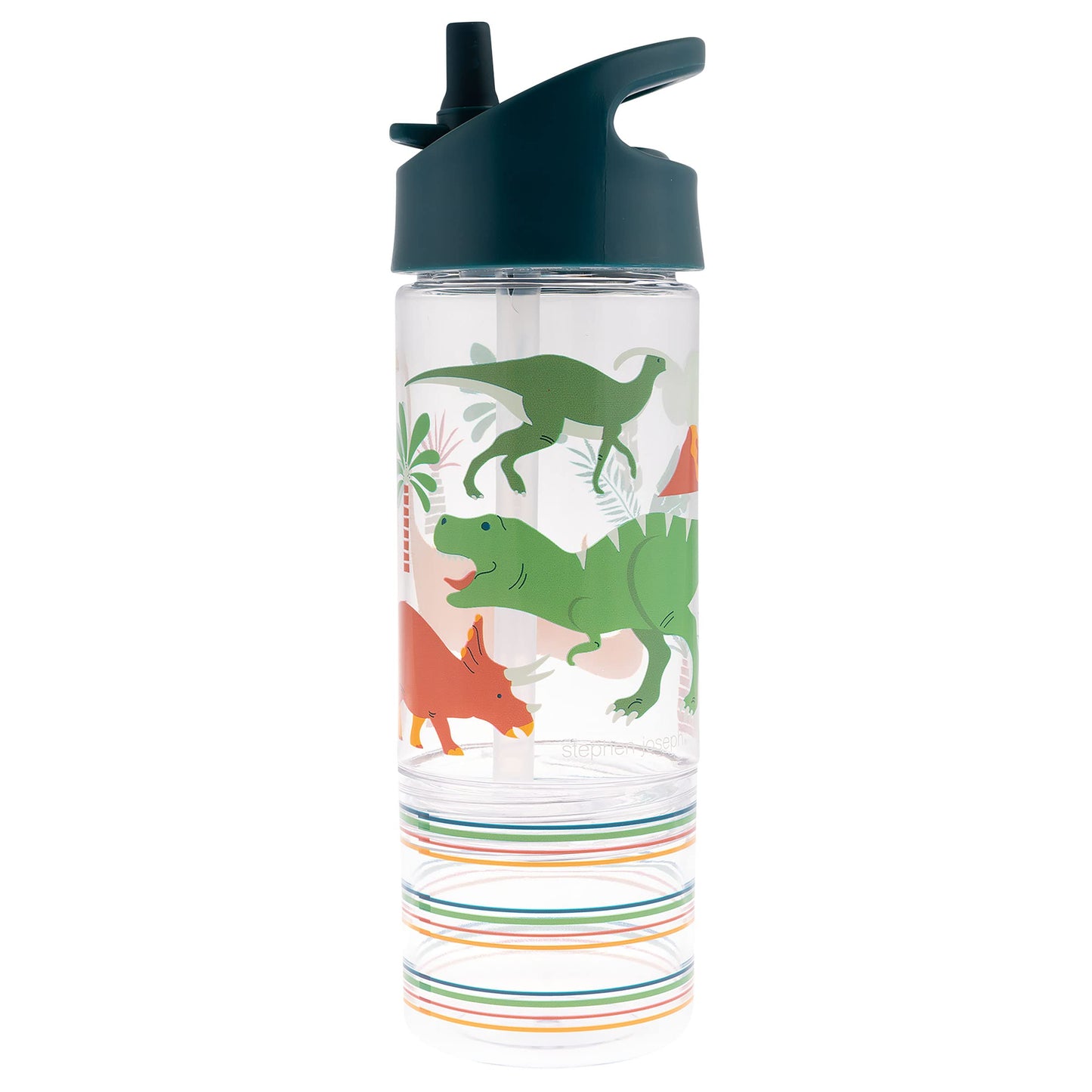 Stephen Joseph, botella de agua para beber y botanas para niños, botella de agua Tritan de 12 onzas sin BPA, botella de agua para niñas y niños, botella de agua de regreso a la escuela, azul Dino
