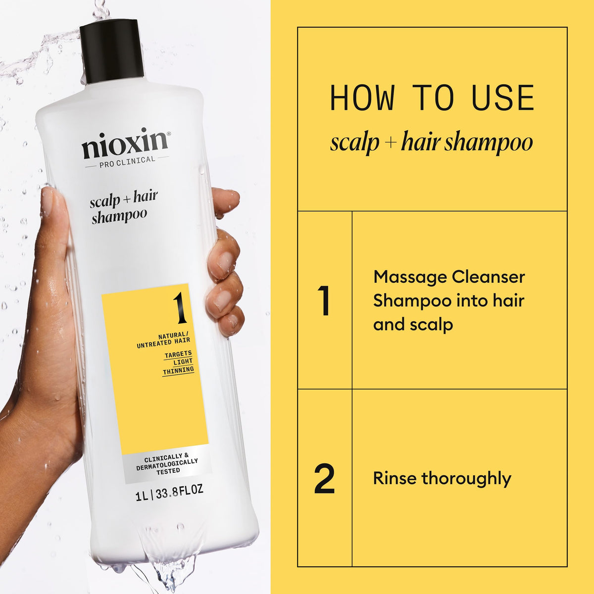 Nioxin Cleanser Shampoo System 1 for Fine Hair with Light Thinning, 33.8 Ounce