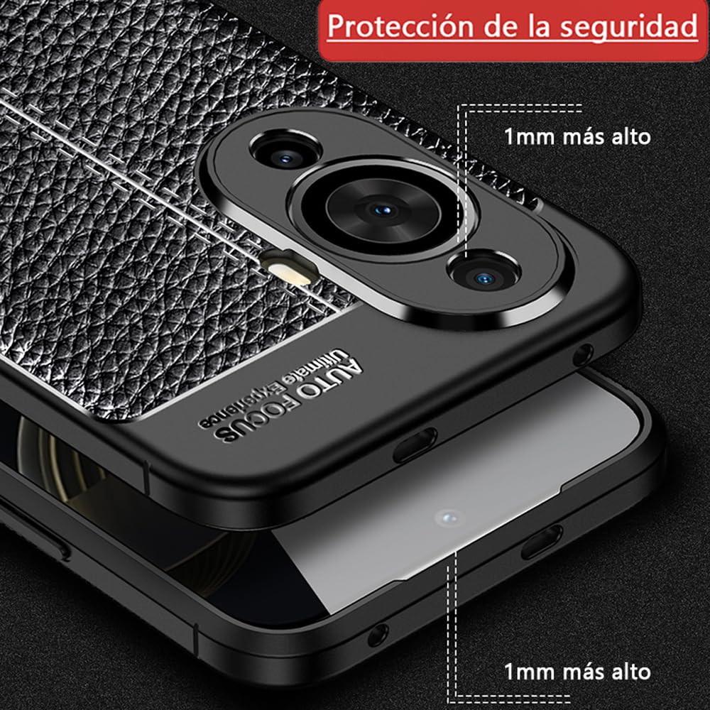 DABUNA Funda para Huawei Nova 11 y Nova 12S Case Uso Rudo Protector de Cámara Duradero Suave Antihuellas Protector Cover (Negro)