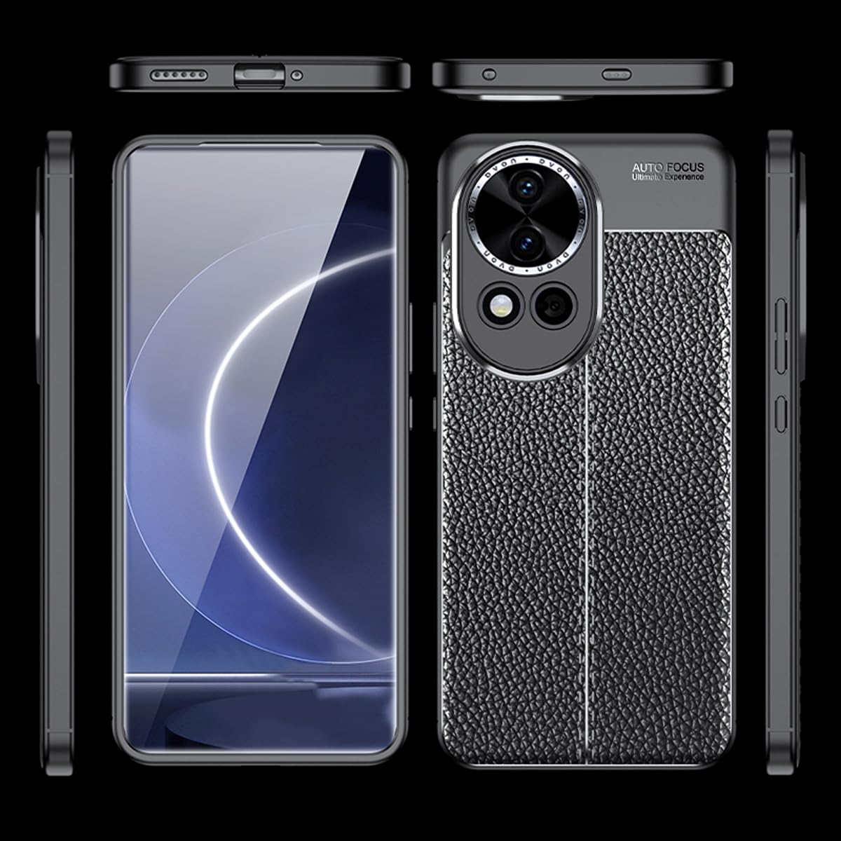 DABUNA Funda para Huawei Nova 13 y Nova 12 Case Uso Rudo Protector de Cámara Duradero Suave Antihuellas Protector Cover (Negro)