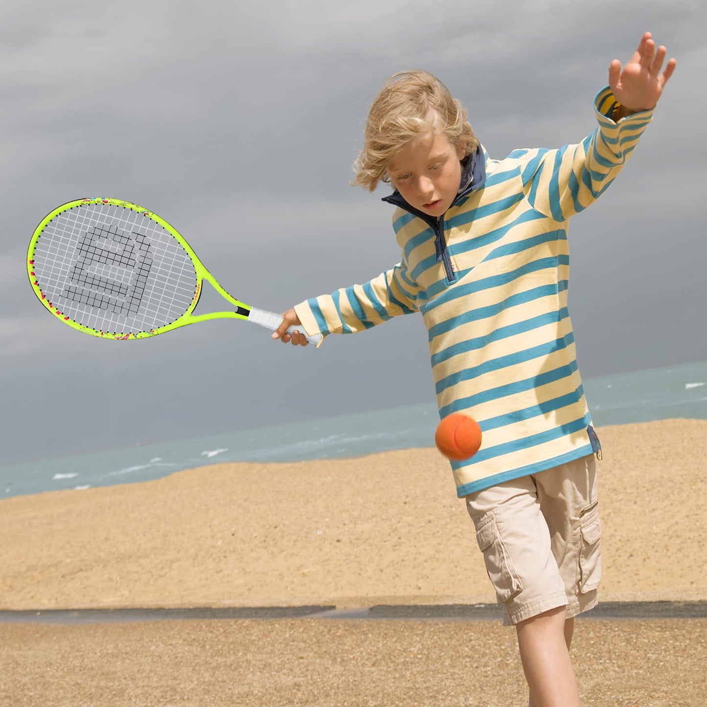 LUNNADE - Raqueta de tenis para niños pequeños, 19/21/23/25 pulgadas con cubierta, adecuada para niños y niñas principiantes de 3 a 12 años