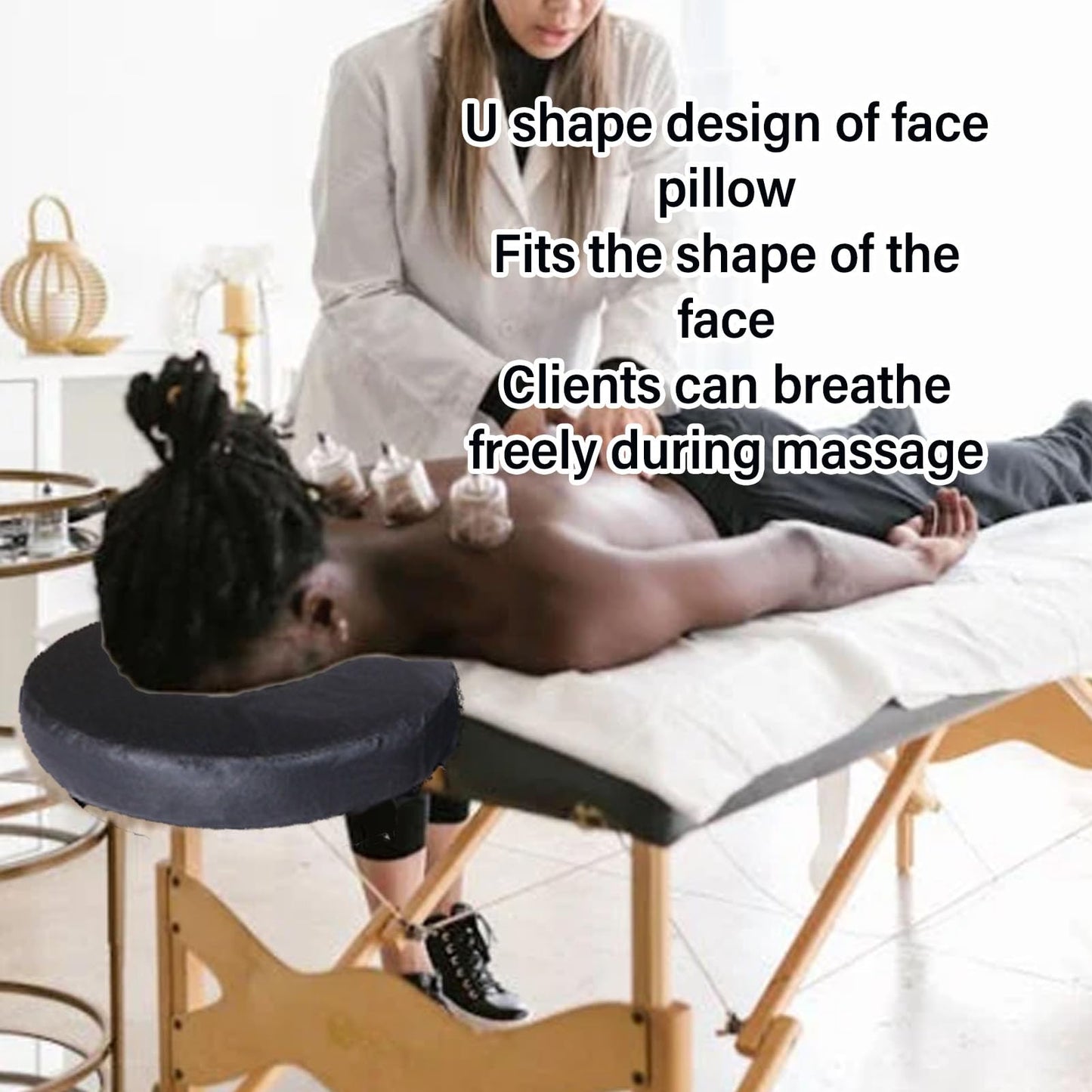 Almohada Facial Saluaqui en Forma de U Soporte Cómodo para Spa