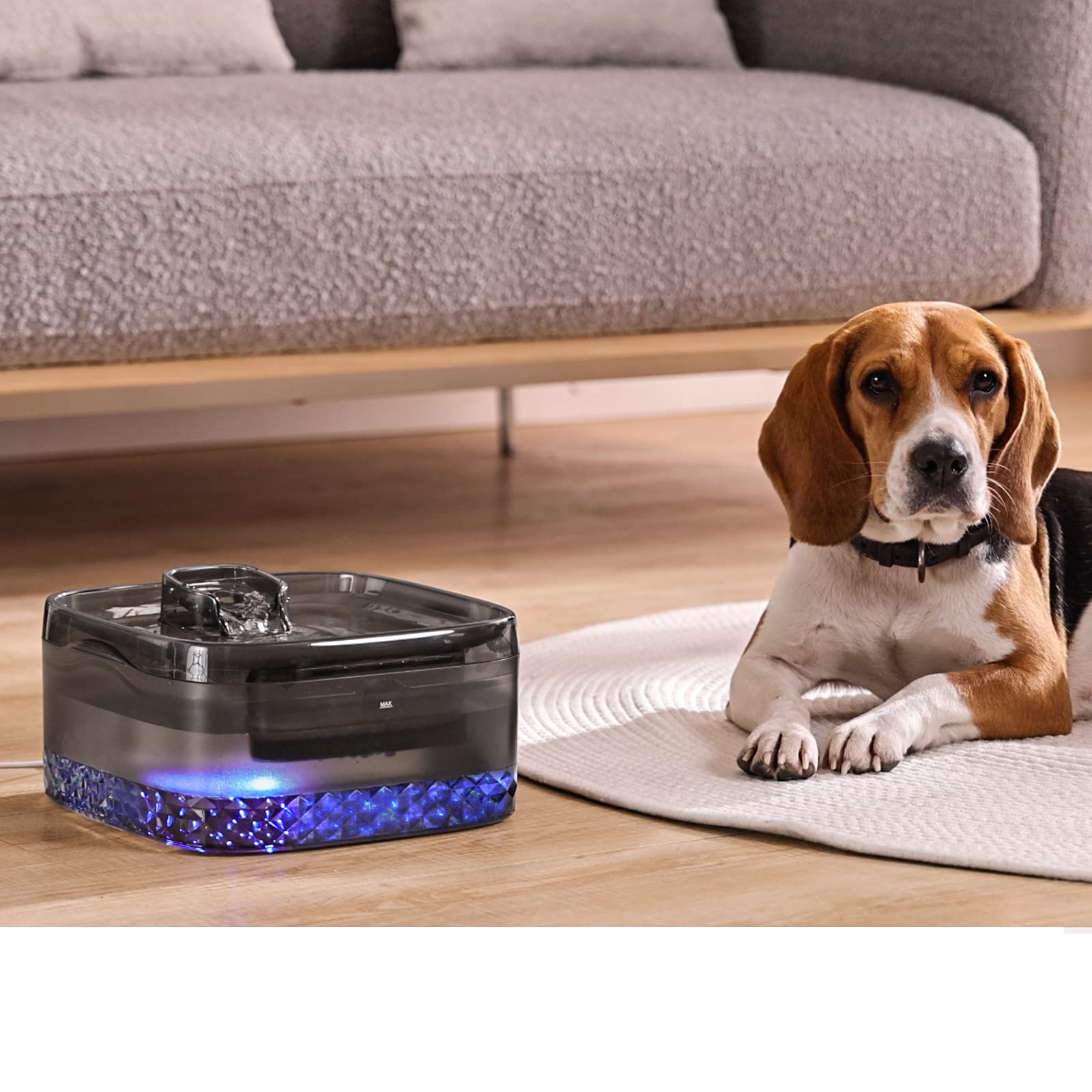 Fuente de agua para perros grandes, dispensador automático grande de agua para mascotas, 236 onzas/1.8 gal/7 l, fuente de agua para gatos, dispensador de tazón de agua para perros con herramienta de limpieza y filtros de repuesto, para perros S-L y múltip