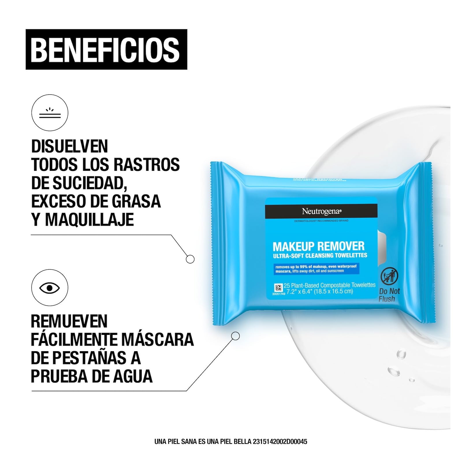 Toallitas desmaquillantes Neutrogena 25 pzs
