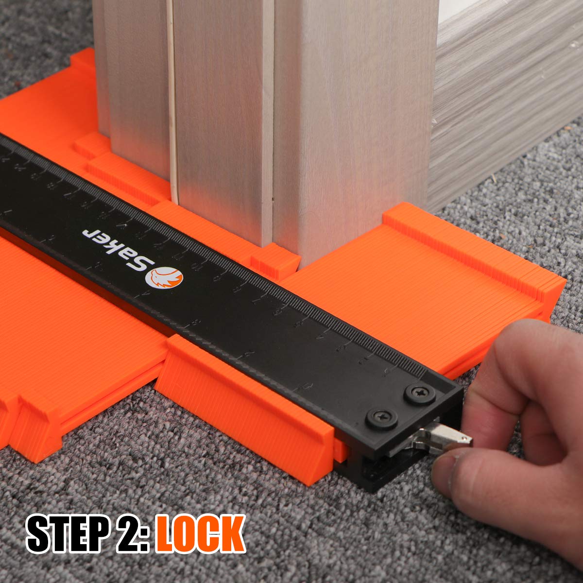 Herramienta de Perfil de Calibre de Contorno Saker 10 Pulgadas con Bloqueo Ajustable para Hombres y Mujeres