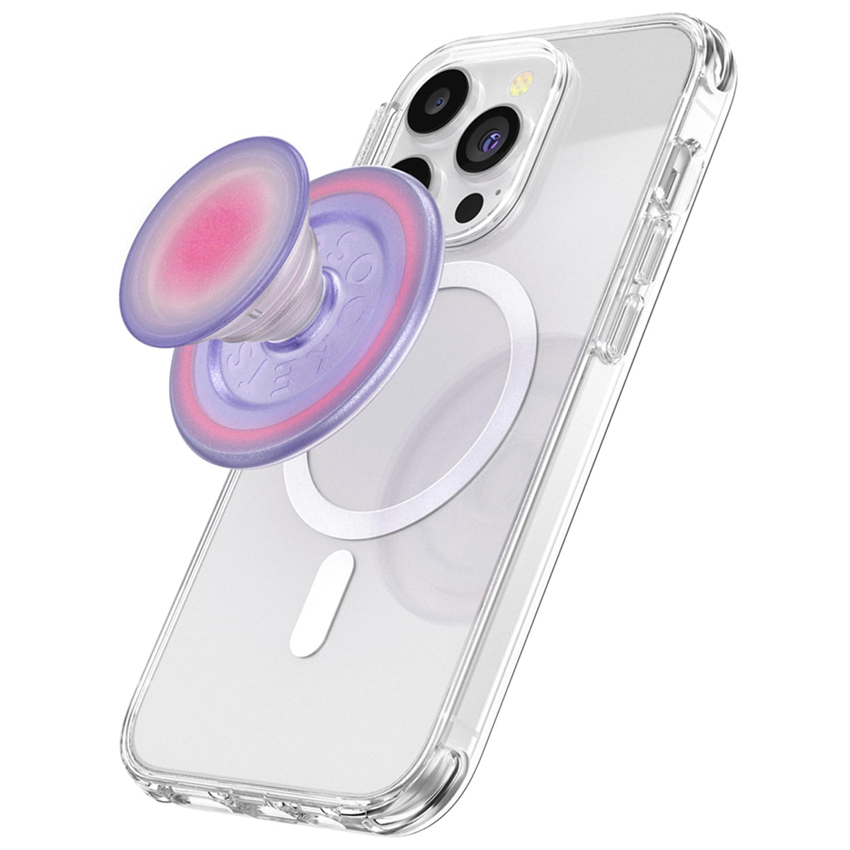 Empuñadura para Teléfono PopSockets Rosa con Soporte Magnético y Parte Superior Intercambiable para iPhone MagSafe