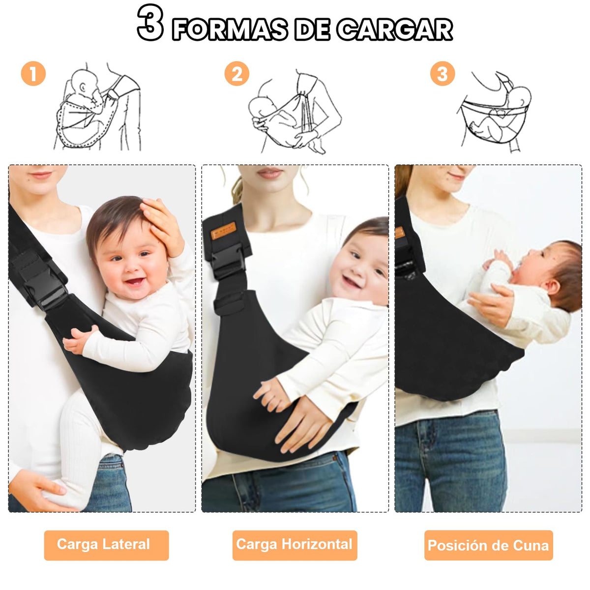 CAVIGLTE Cangurera para Bebe, Ajustable para Canguro para Bebé, Mochila Ergonomica Bebe para Senderismo Infantil