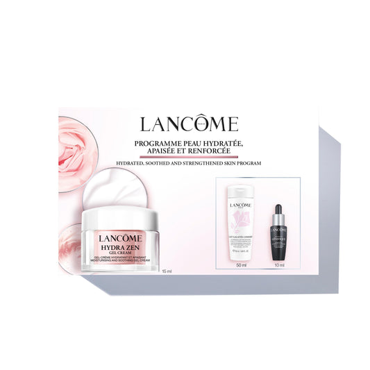 Lancôme, Hydra Zen, Set de Cremas, Crema en Gel Hydra Zen 15 ml + Suero Advanced Génifique 10 ml + Removedor de Maquillaje Lait Galatée Confort 50 ml, Para Hidratar y Calmar la Piel, Suaviza e Ilumina, 3 Piezas