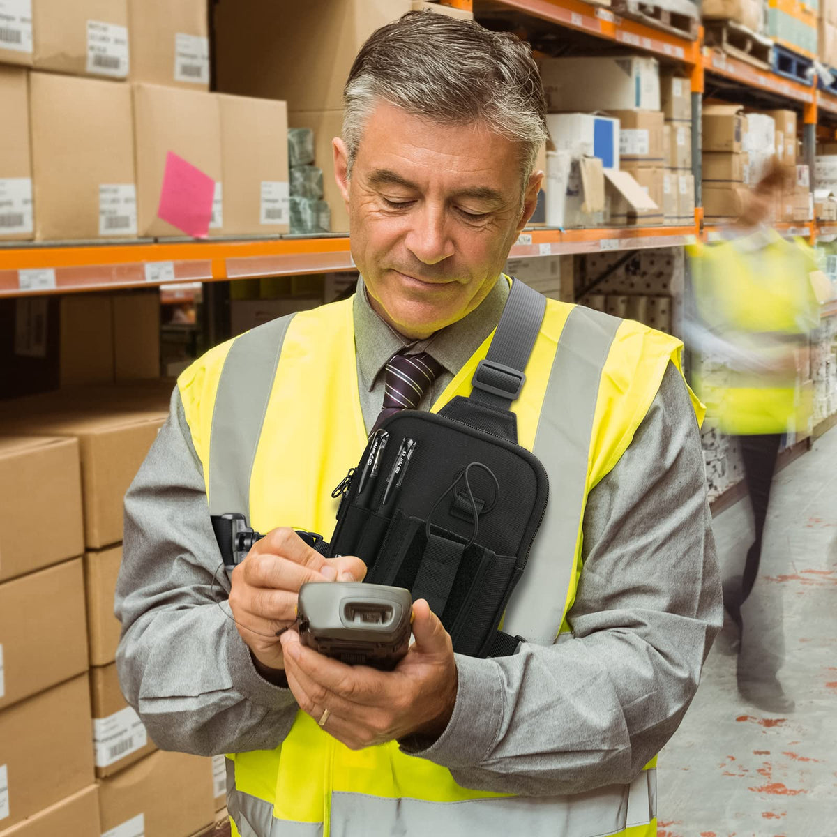 Funda Universal para Escáner de Código de Barras Símbolo Cebra USPS con Arnés de Pecho