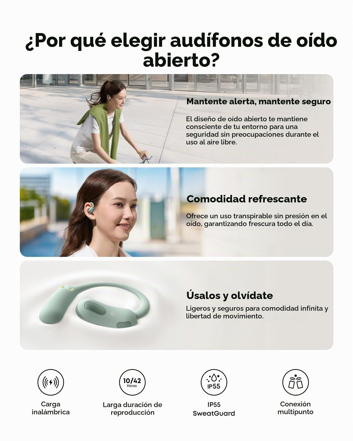 Audífonos de Oído Abierto Soundcore by Anker Verde AeroFit 2