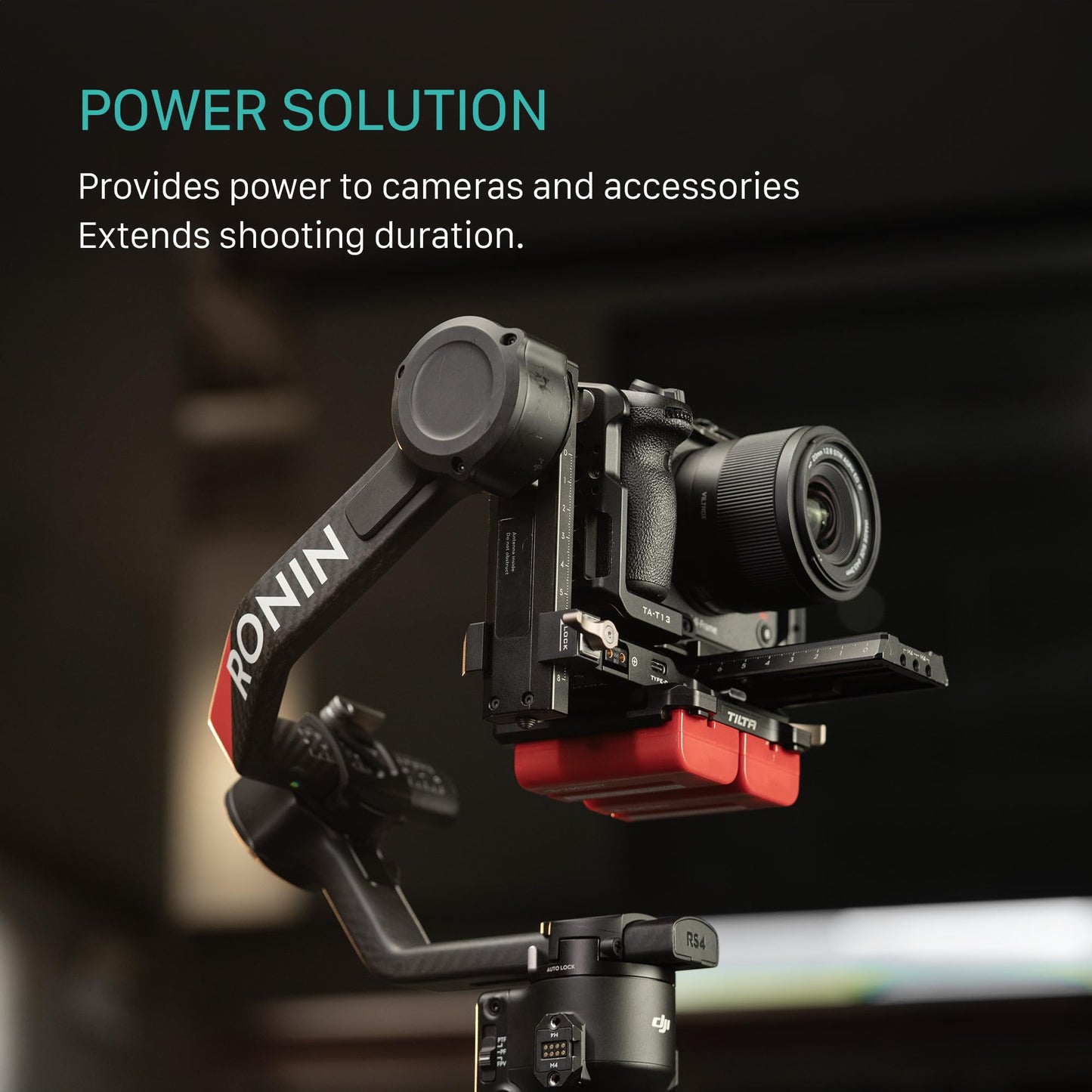 Tilta L Series (NP-F) Kit de placa de paso de alimentación de batería para DJI RS4 | Incluye grifos P de 14.8 V, un puerto Lemo de 2 pines y USB-C | Placas intercambiables | Funciona con RS2, RS3, RS3