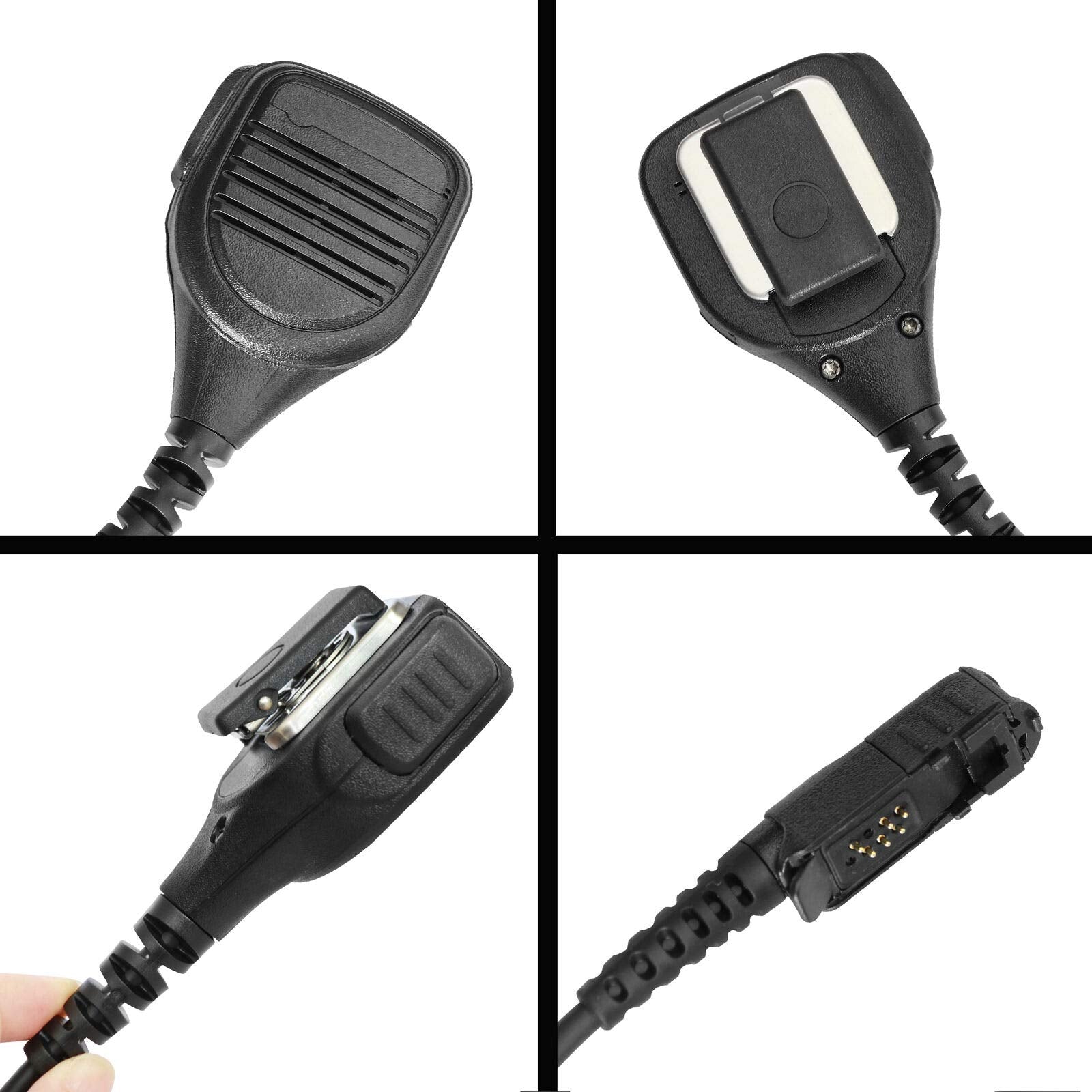 Micrófono de Hombro Amasu XPR3300 XPR3500e Negro para Dispositivos XPR y DP