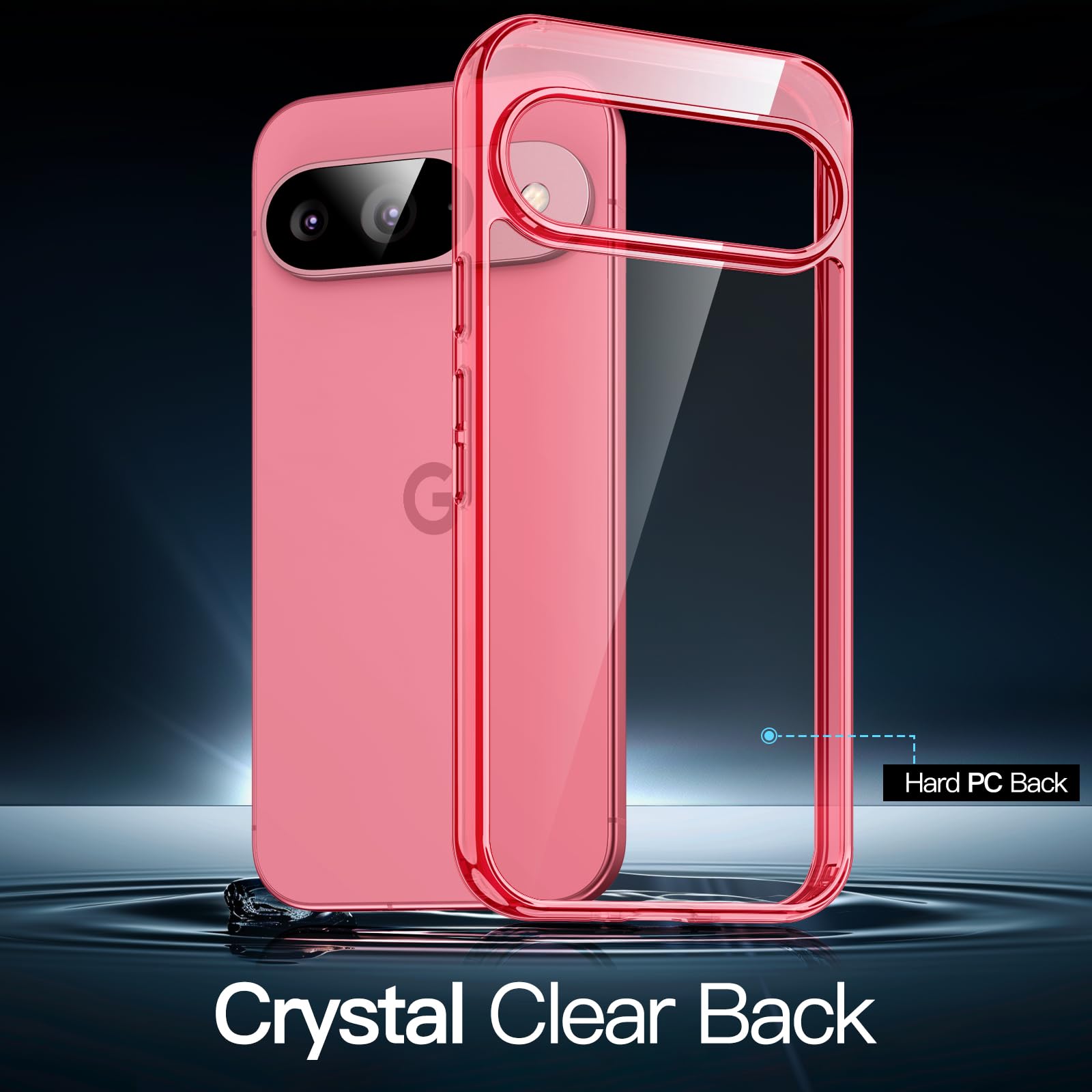 JETech Funda para Google Pixel 9/9 Pro 2024, Anti-Amarillo Antigolpes Protectora Carcasa, Antiarañazos PC Duro Respaldo (Rosa Peonía)