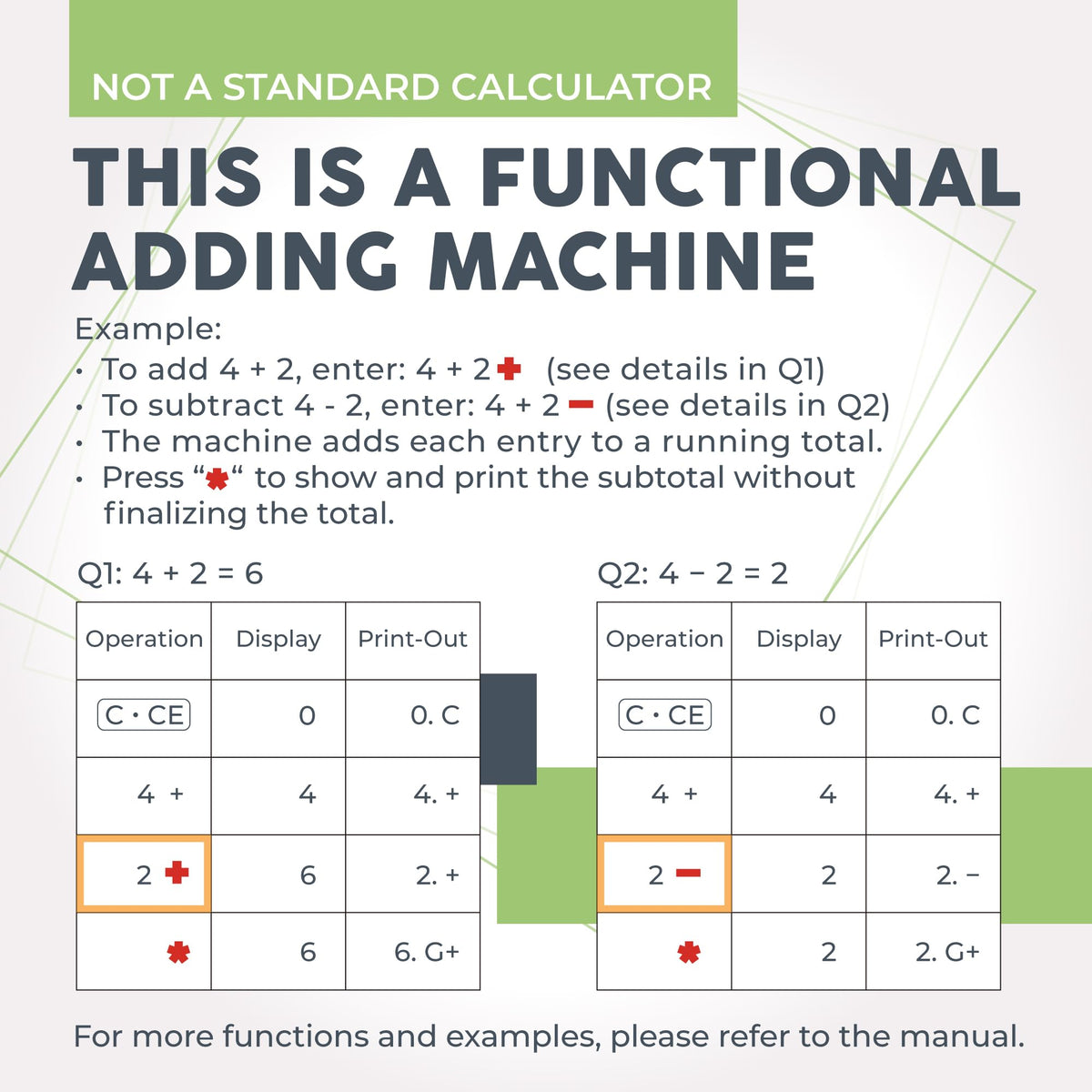 CATIGA Calculadora de impresión con cinta de impresión – Máquina de adición de 10 teclas con rollo de papel, calculadora eléctrica de computadora para contabilidad, negocios, finanzas, uso en casa